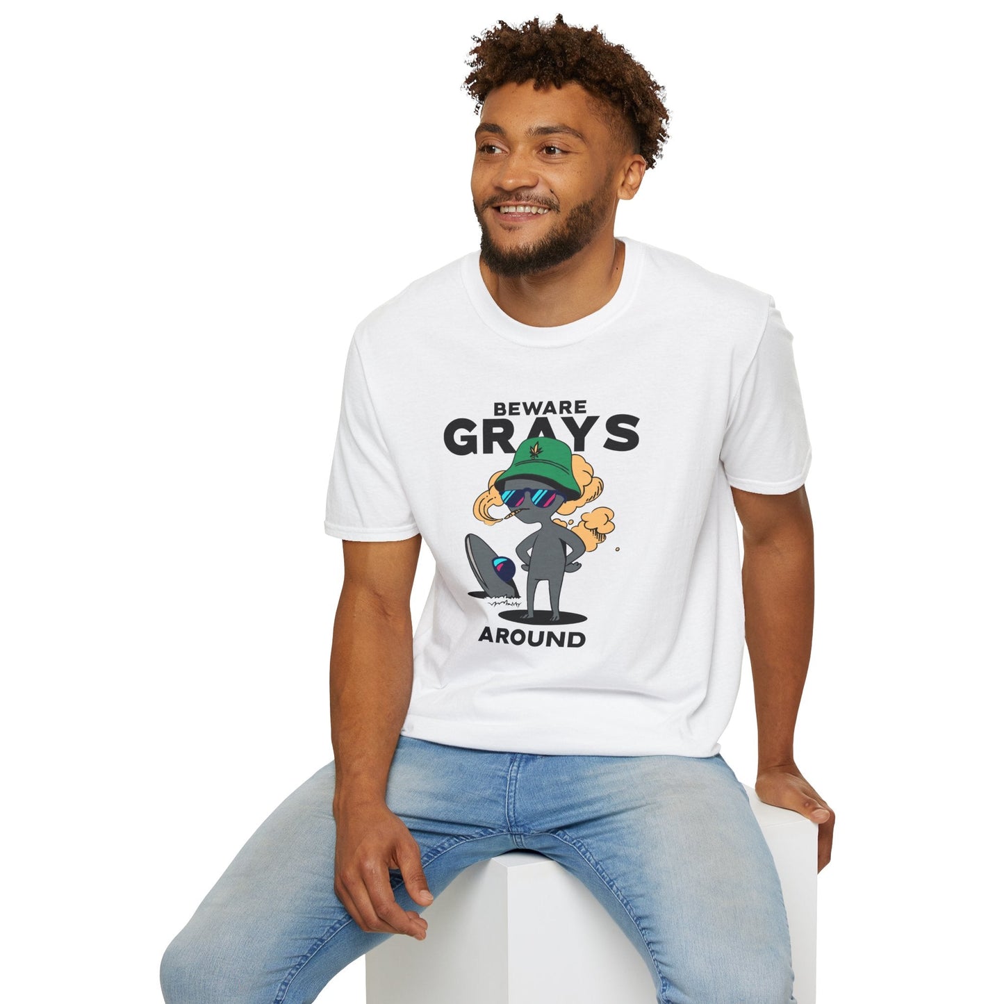Funny Aliens UFO Graphic Unisex Cotton T-Shirt  18