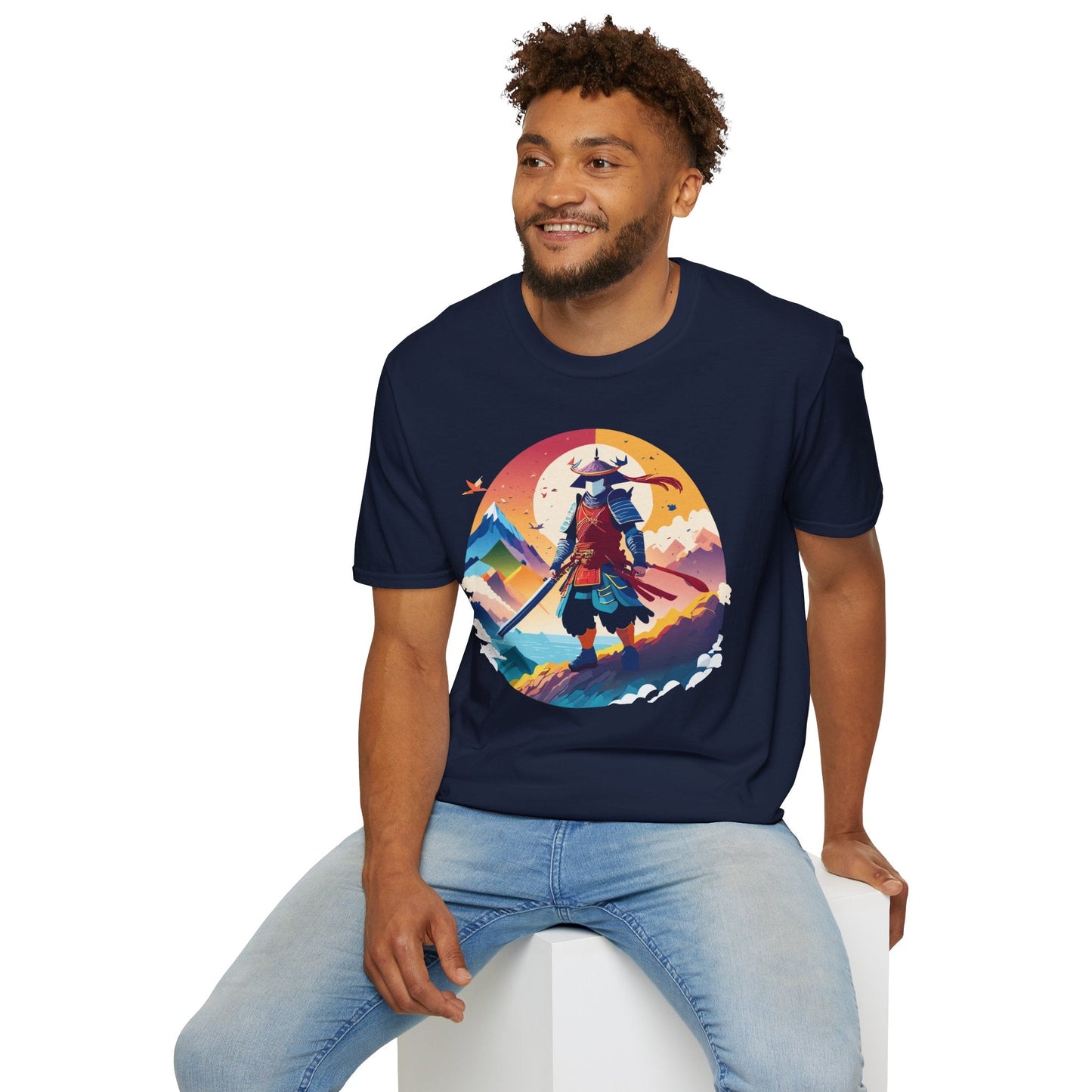 Samurai T Shirt Unisex Softstyle Gildan 64000 100 Percent Ring Spun Cotton Tee For Everyday Wear