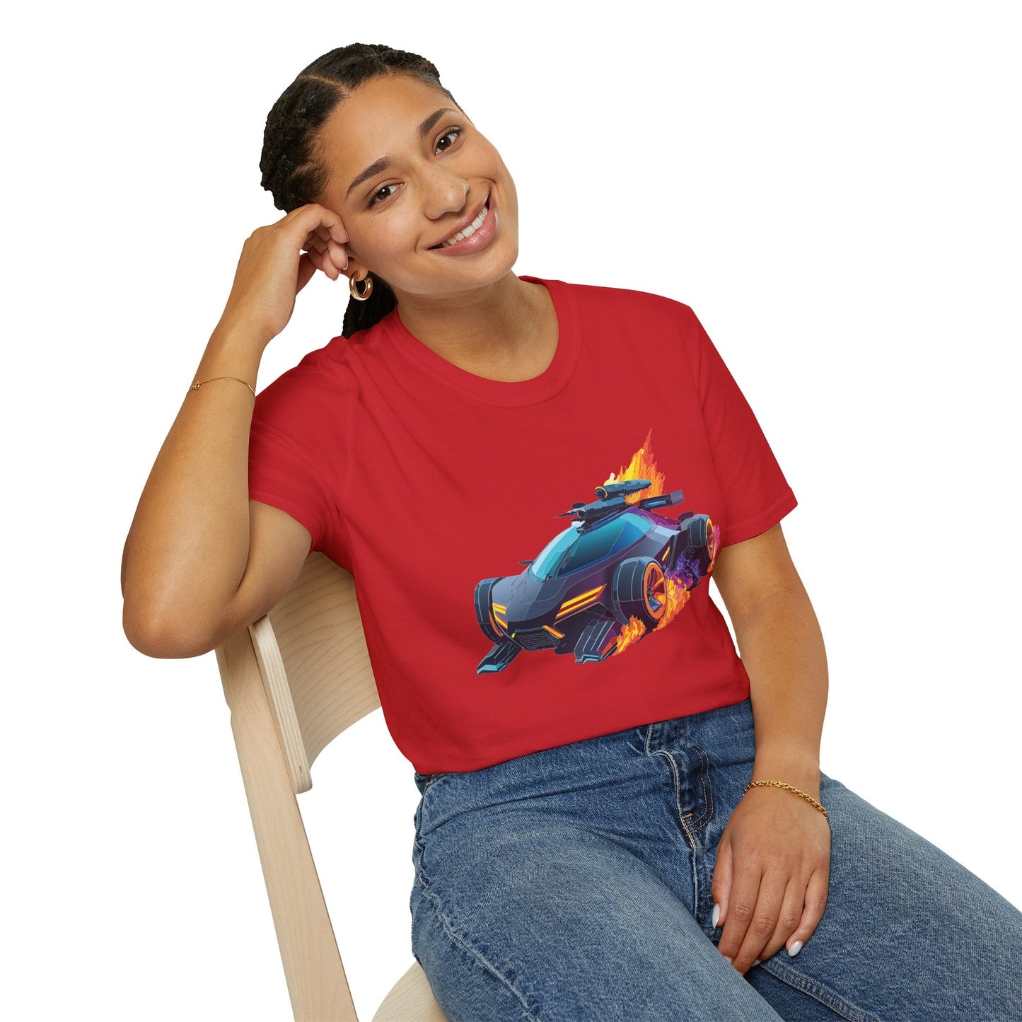 Car Graphic Unisex Cotto Softstyle Art Design with Hot Wheels Artwork Tee 3