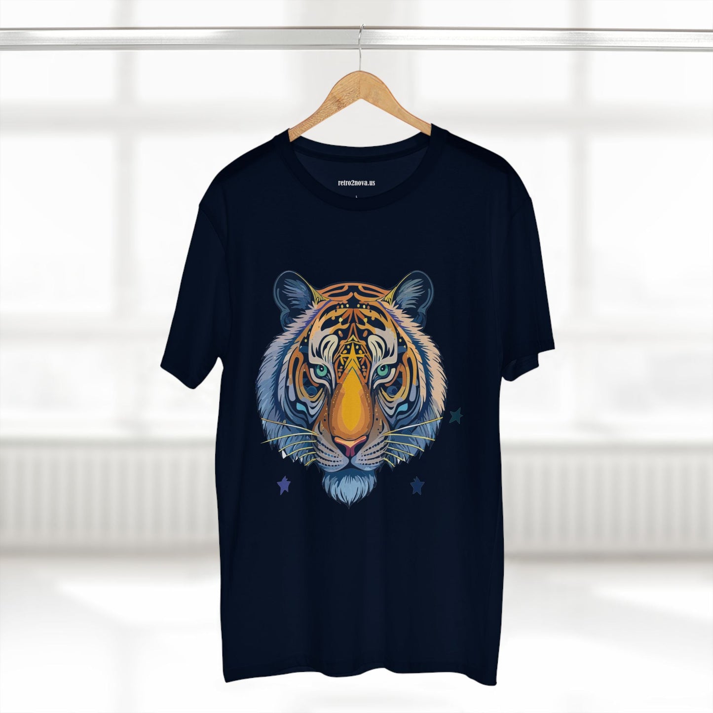 Unisex Tiger Shirt Premium Cotton Staple Tee With Original Art Design From Retro2Nova Art Collection For Everyday Comfort