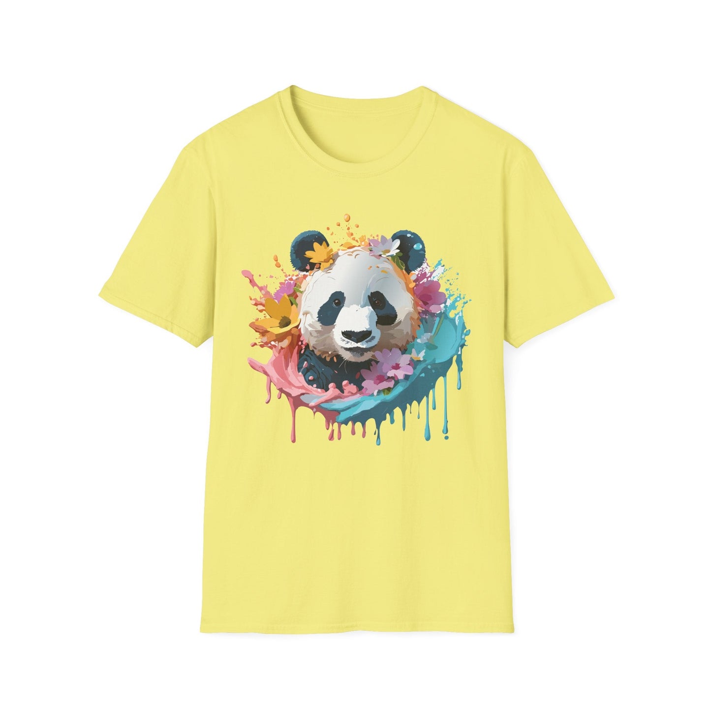 Unisex Panda Shirt Softstyle Tee 100 Percent Ring Spun Cotton Casual Animal Print