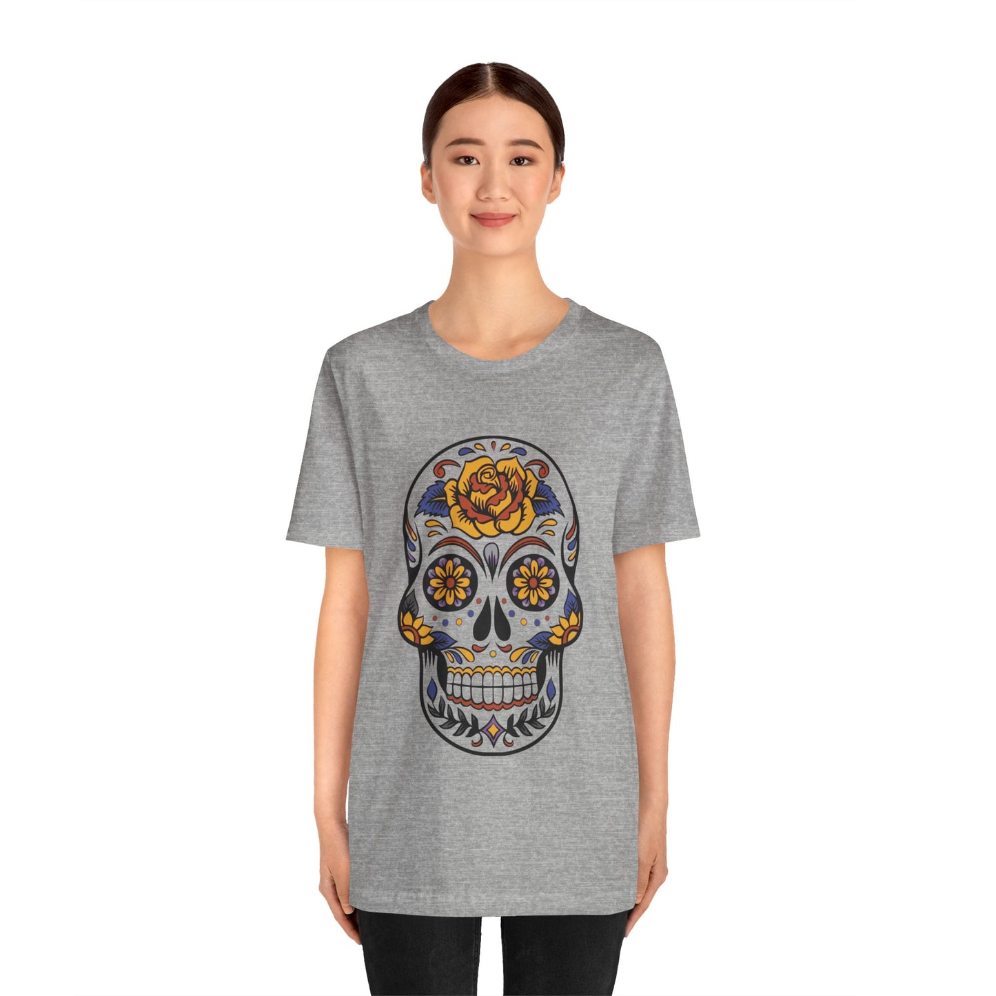 Unisex Cotton Tee Shirt with Skull