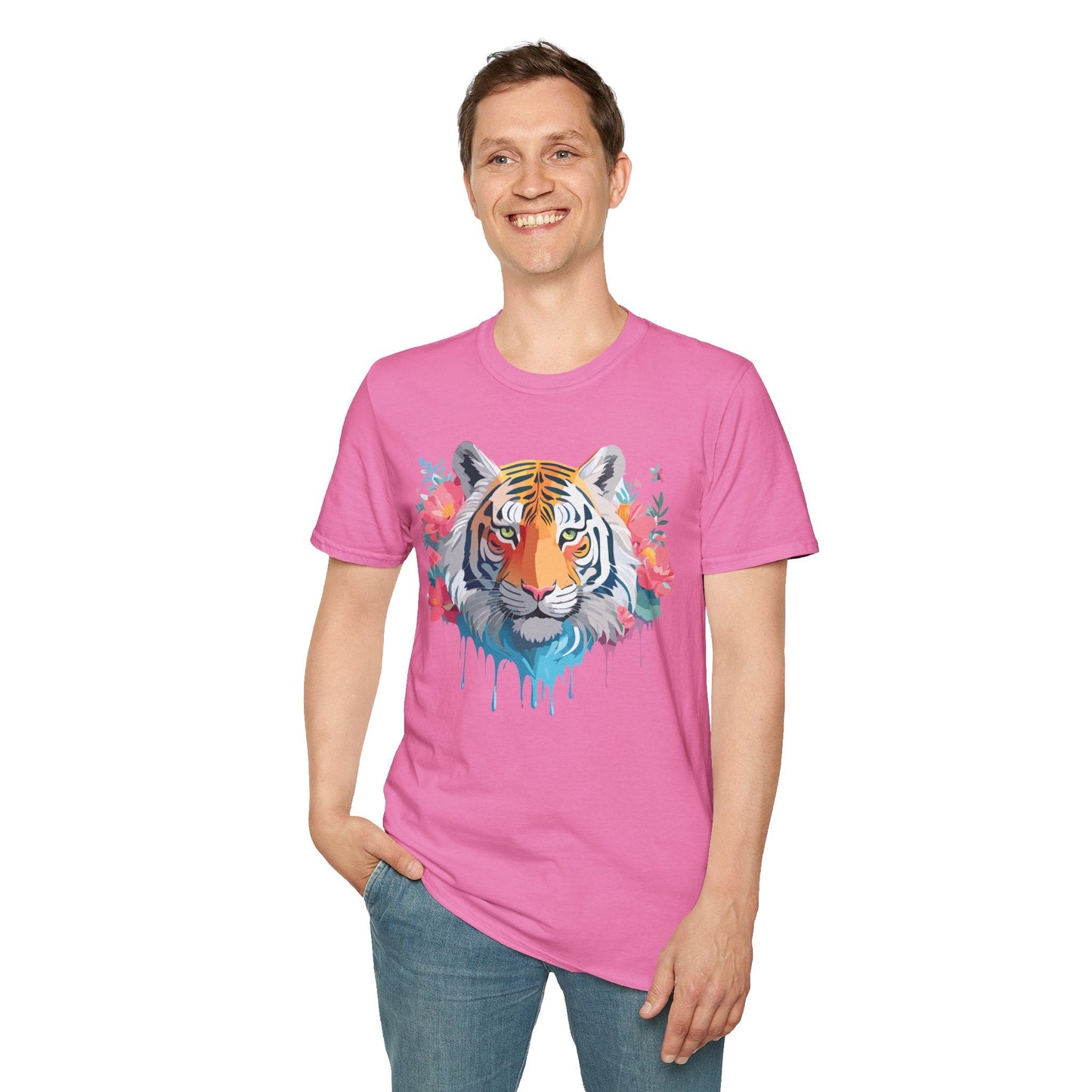 Tiger Shirt Unisex Animal Tee 100 Percent Ring Spun Cotton Softstyle
