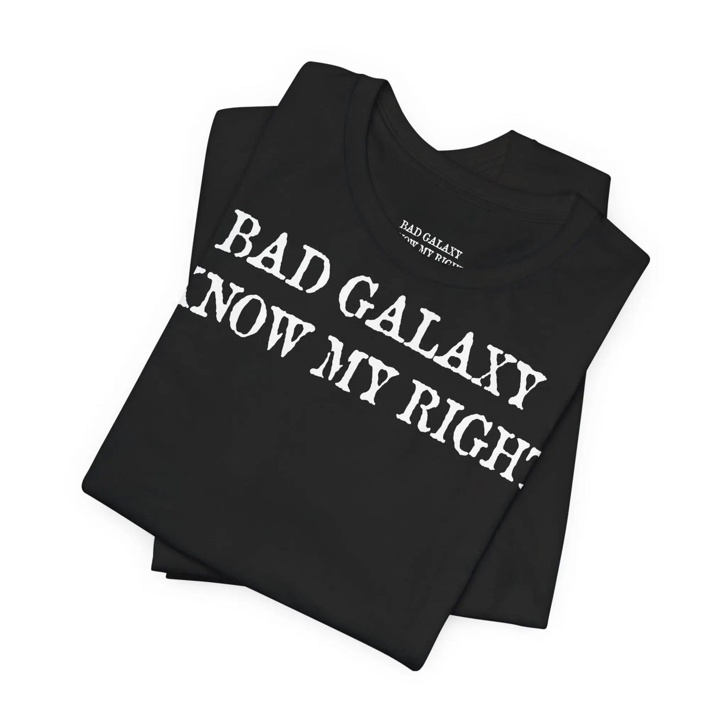 Red Stamp Tee Shirt 100 Percent Cotton From Bad Galaxy Eco Friendly Inks Made To Order In USA