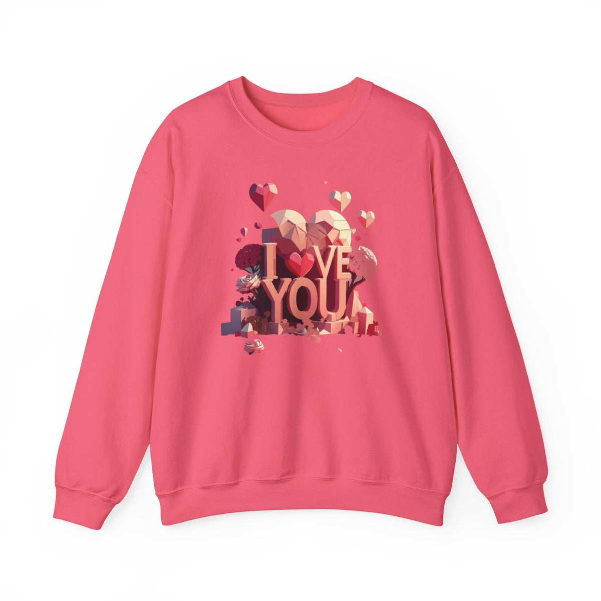 Unisex Big Heart Love Sweatshirt, Love Heart Sweatshirt, Floral Love Sweatshirt, 50/50 Cotton-Poly Valentine's Day Sweatshirt 10