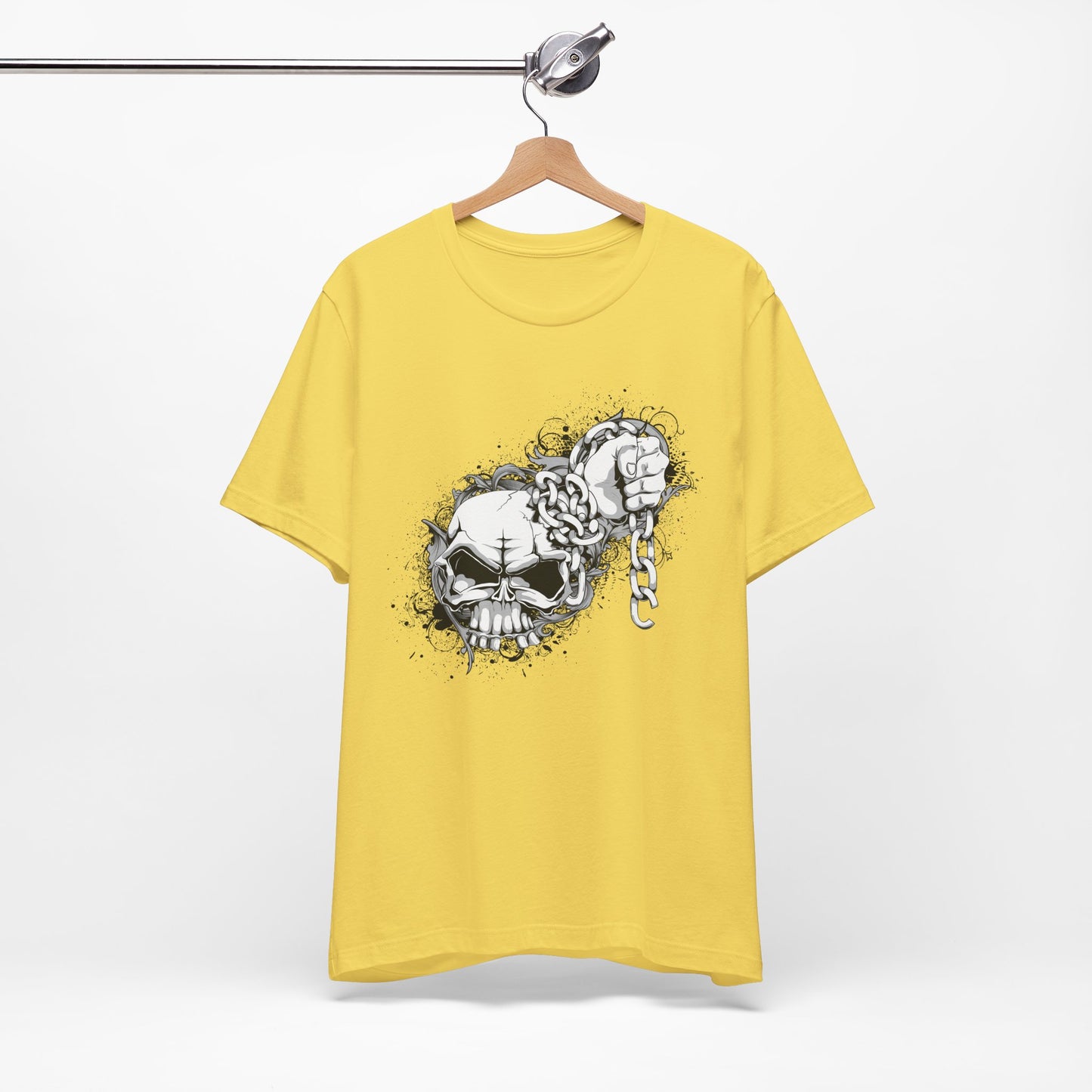 Chain Skull Graphic Design Tee, Skull Shirt, Vintage Tees, Art Design T-Shirt, Vintage Graphic Tee, Art Shirts with Skulls