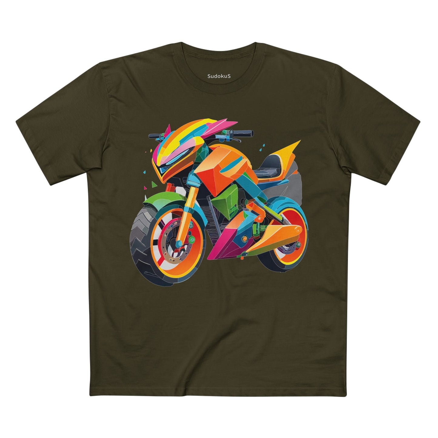 Moto Bike Graphic Unisex 100 Cotton Staple Tee 7