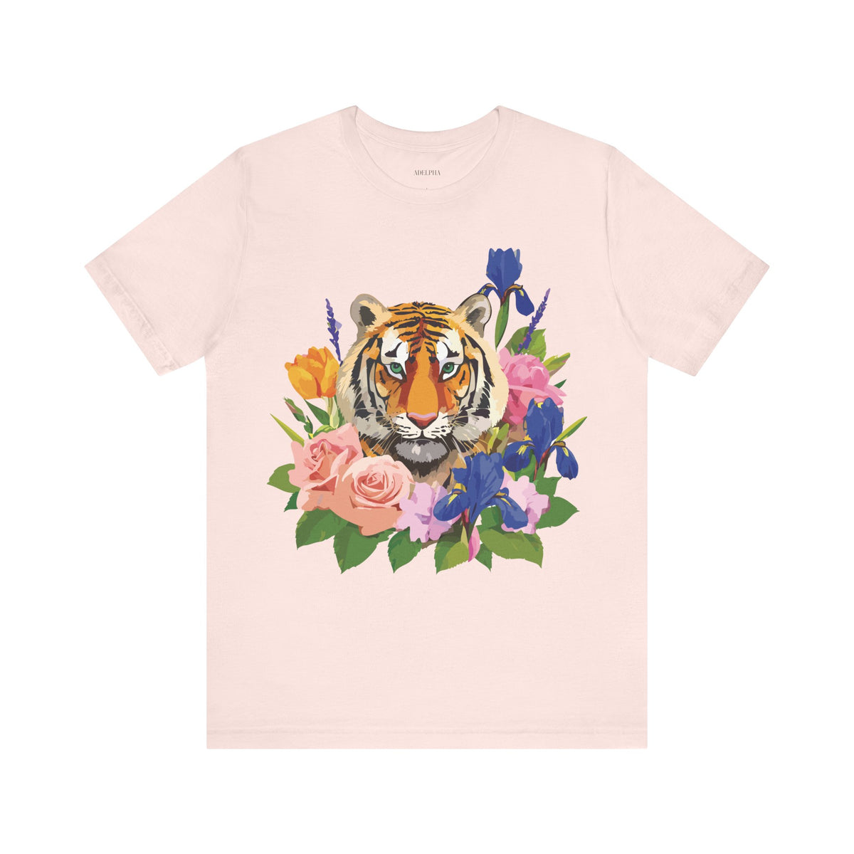 Tiger Graphic Unisex Cotton Bella+Canvas Tee with Art Animal Design d93