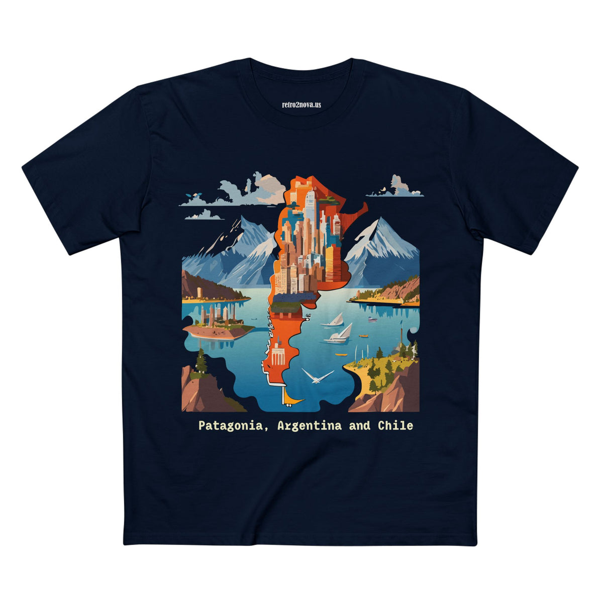 Patagonia Argentina and Chile map T-Shirt | Patagonia map tee