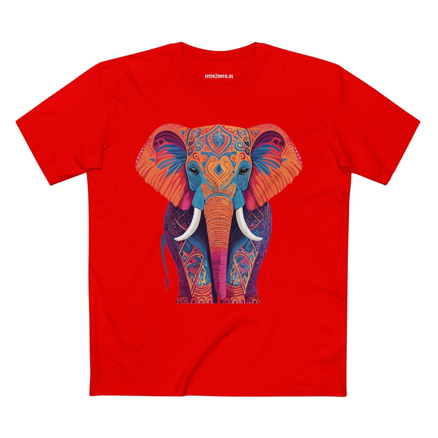 Unisex Elephant Shirt Premium Cotton Tee With Original Art Design By Retro2Nova Soft Breathable Everyday Comfort
