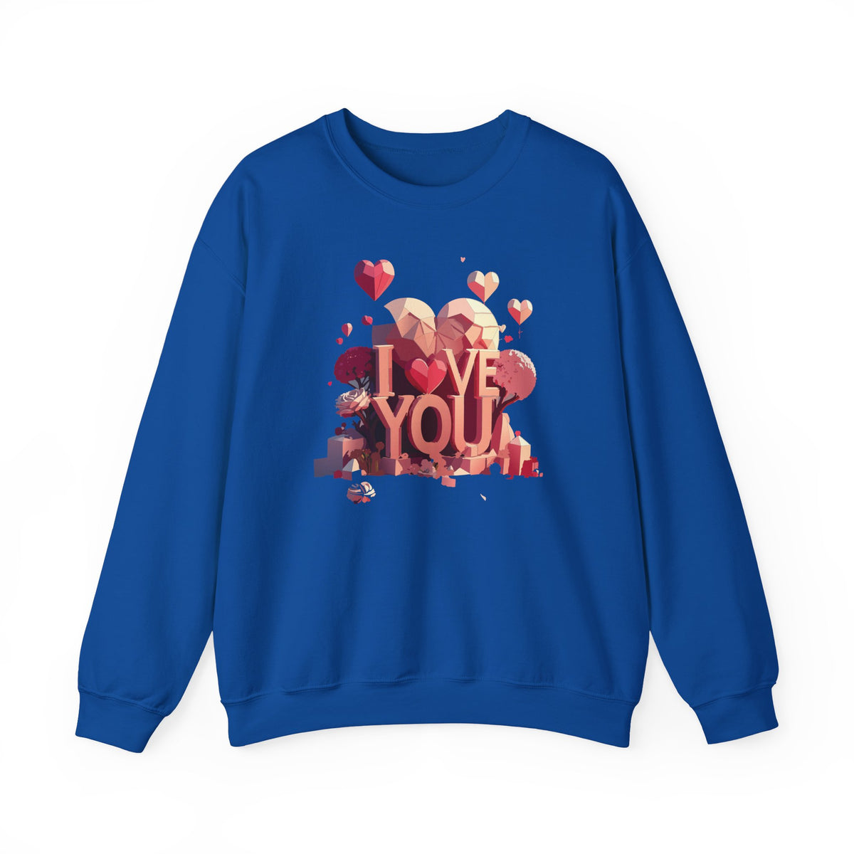 Unisex Big Heart Love Sweatshirt, Love Heart Sweatshirt, Floral Love Sweatshirt, 50/50 Cotton-Poly Valentine's Day Sweatshirt 10