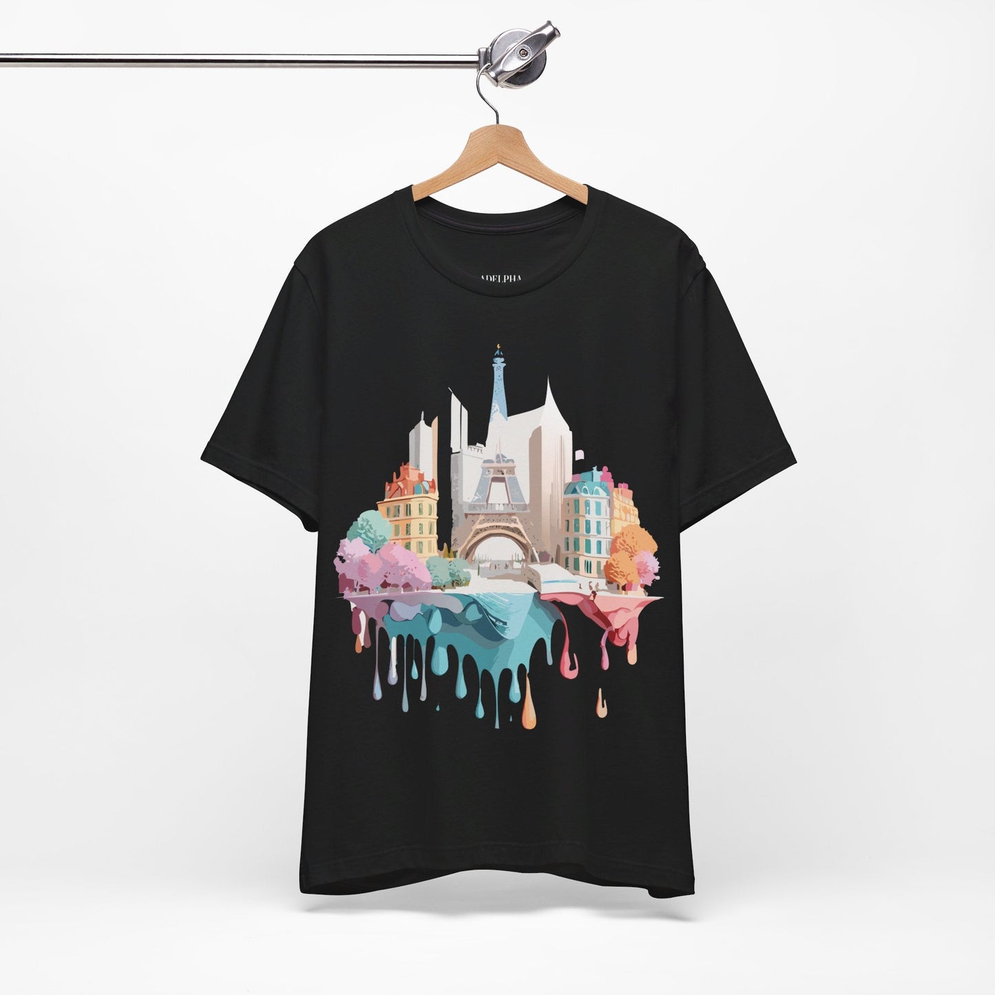 Paris Tourist Graphic Tee Unisex Jersey Short Sleeve Shirt by Adelpha Art Design Vintage Inspired