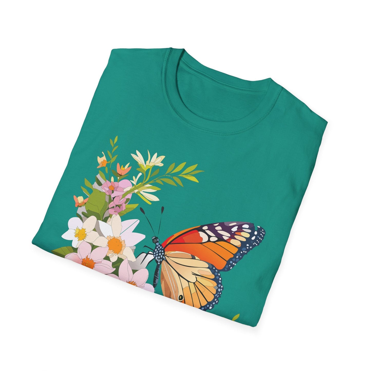 Monarch Butterfly T Shirt Unisex Softstyle Gildan 64000 100 Percent Cotton Tee Breathable