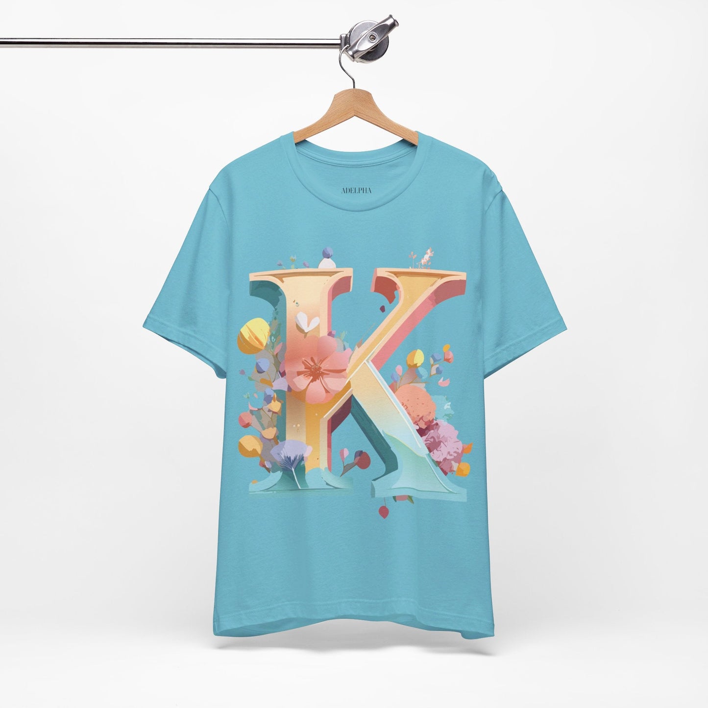 Letter K Shirt Unisex Graphic Tee With Vintage Inspired Artwork By Adelpha Short Sleeve