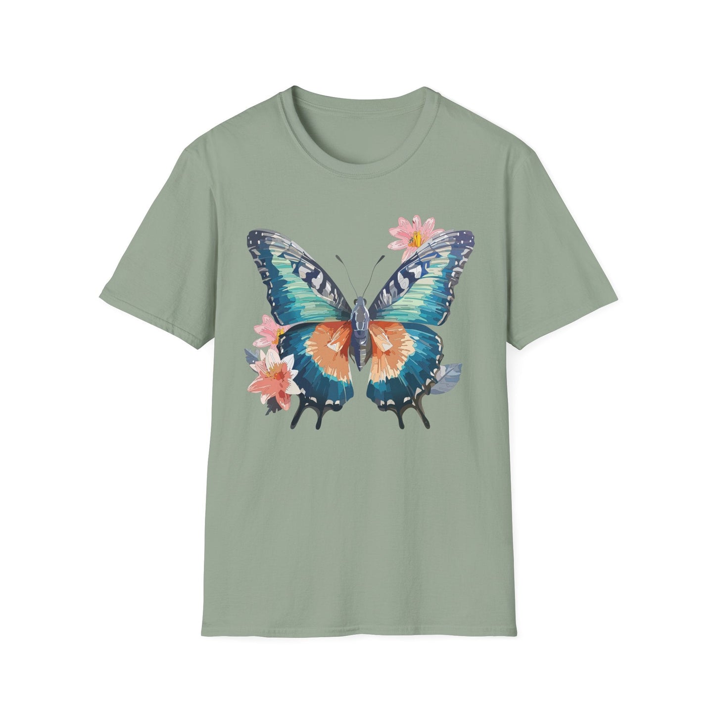 Butterfly T Shirt Unisex Cotton Tee Monarch Butterfly Design Softstyle 64000 Gildan Brand Quality