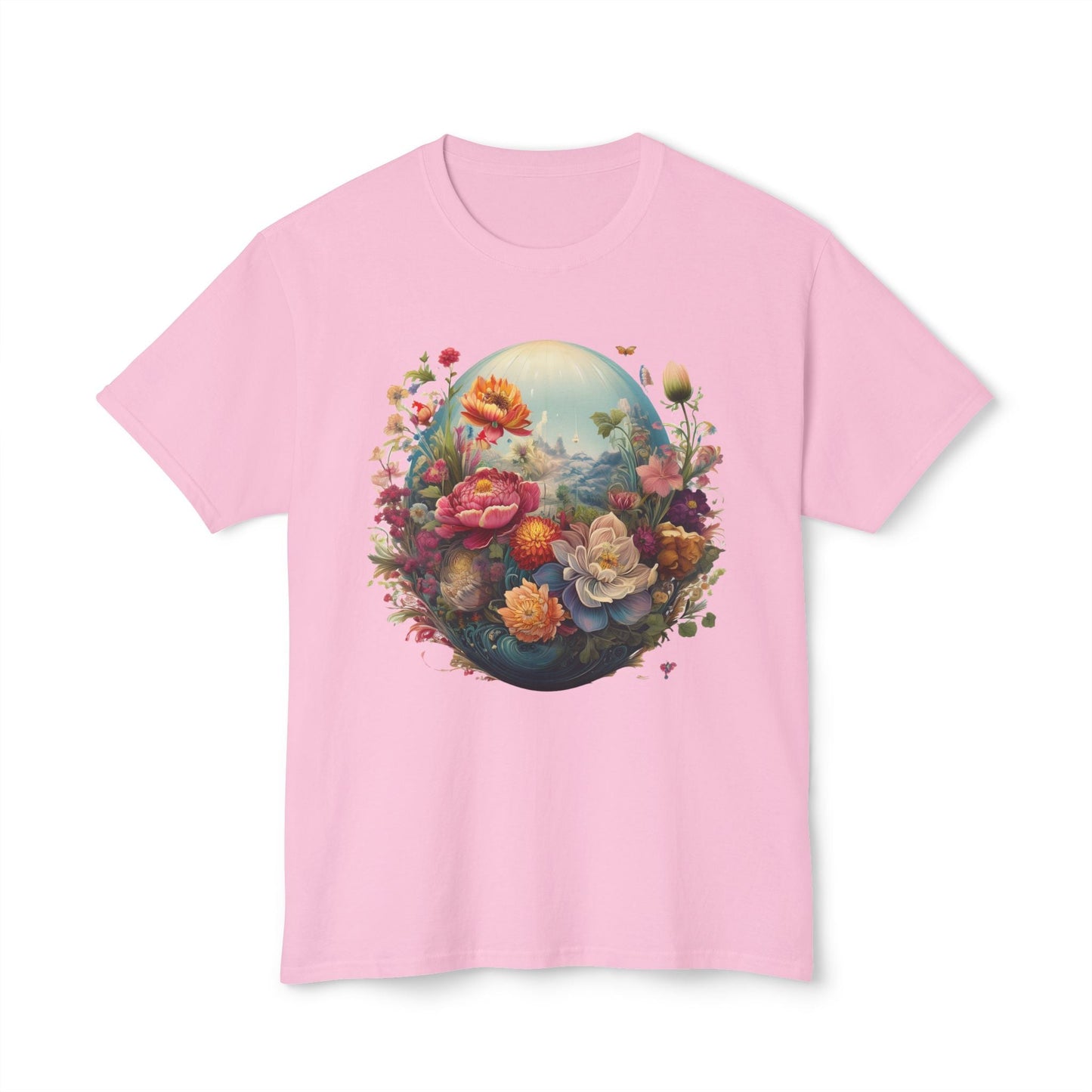 Unisex Floral T Shirt With Vintage Flower Art Print Cotton Tee For Men Women Everyday Wear
