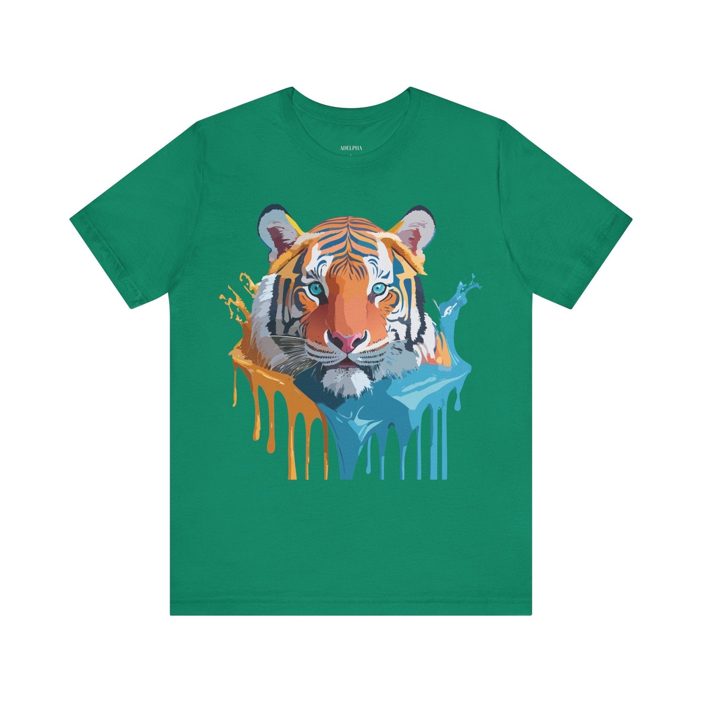 Tiger Graphic Tee Unisex Short Sleeve Shirt Featuring Vintage Inspired Artwork By Adelpha