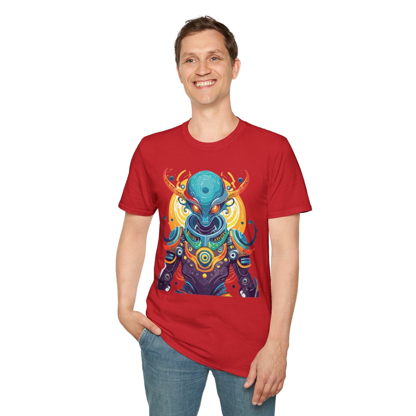 Alien Graphic Unisex Cotton Softstyle UFO Artwork Tee 5