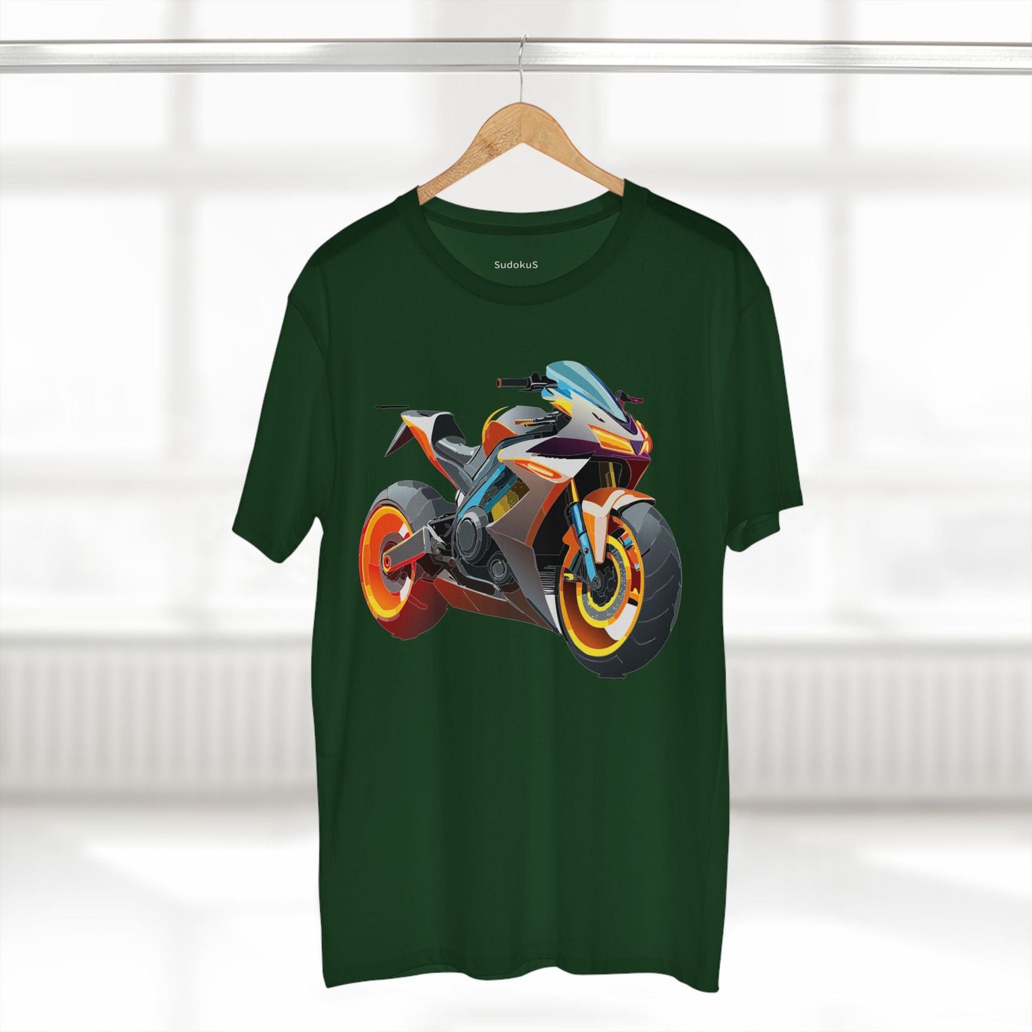 Moto Bike Graphic Unisex 100 Cotton Staple Tee 24