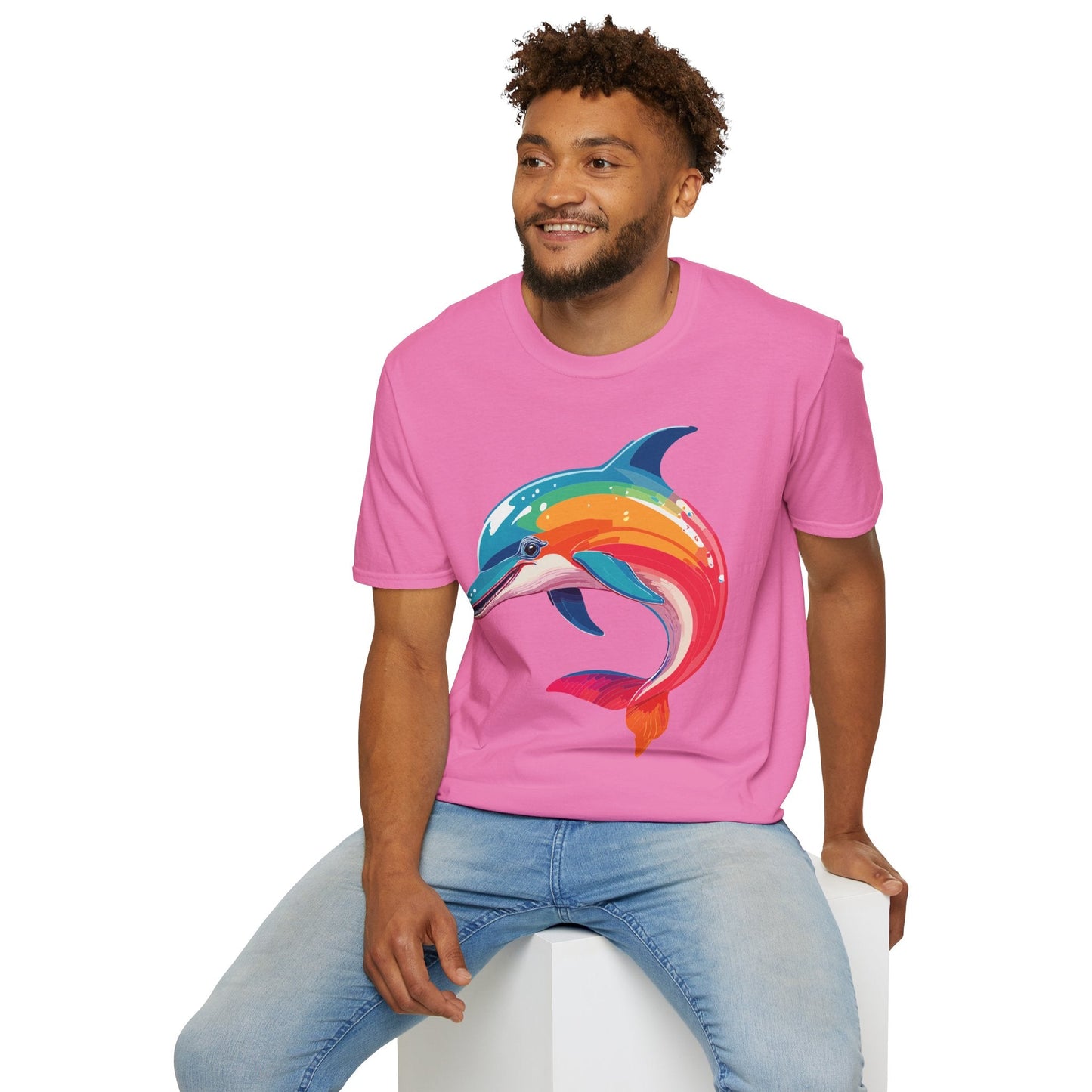 Dolphin Shirt For Unisex 100 Percent Ring Spun Cotton Gildan Softstyle 64000 Short Sleeve Tee