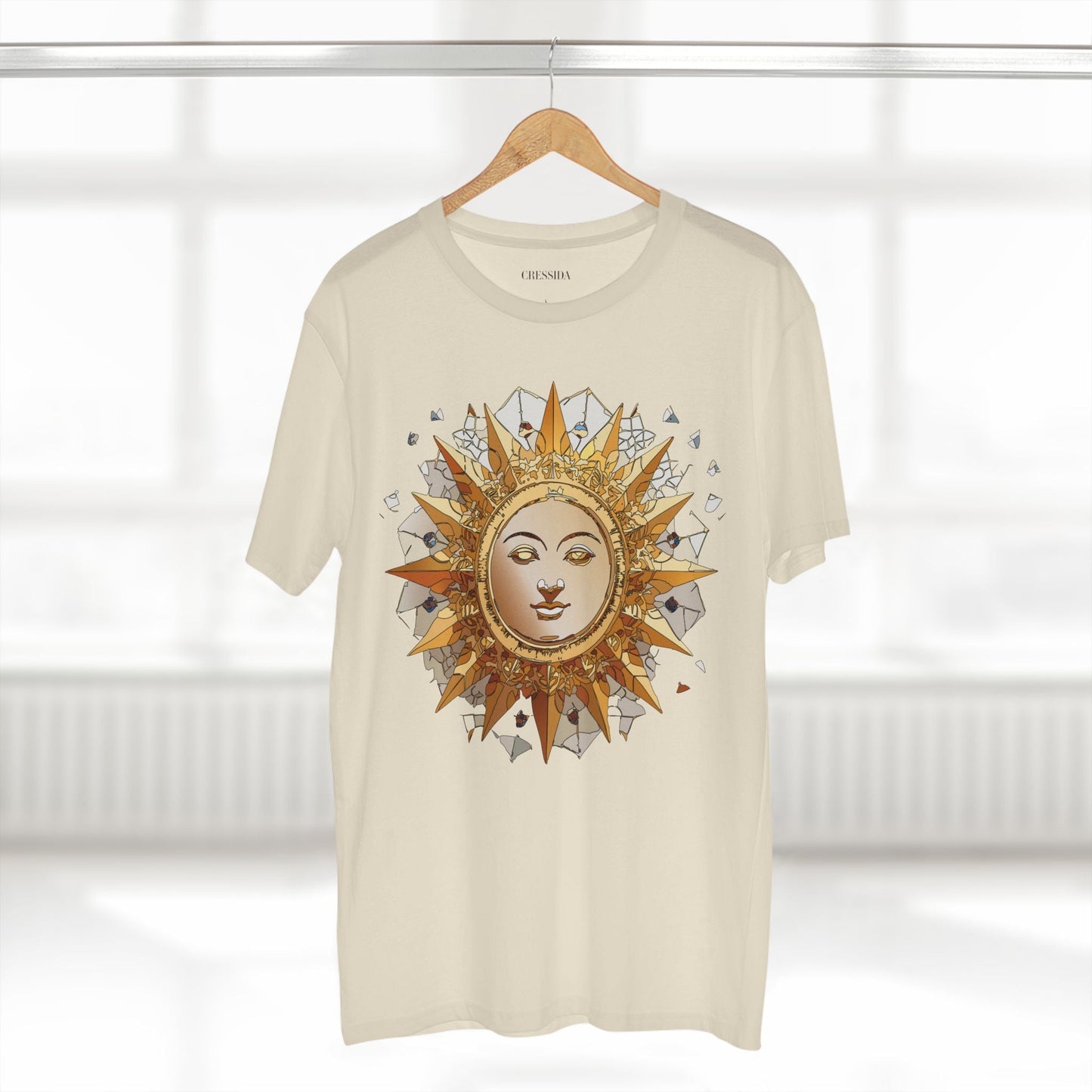 Gold Sun Graphic Unisex 100 Cotton T-Shirt with Golden Art Design 19