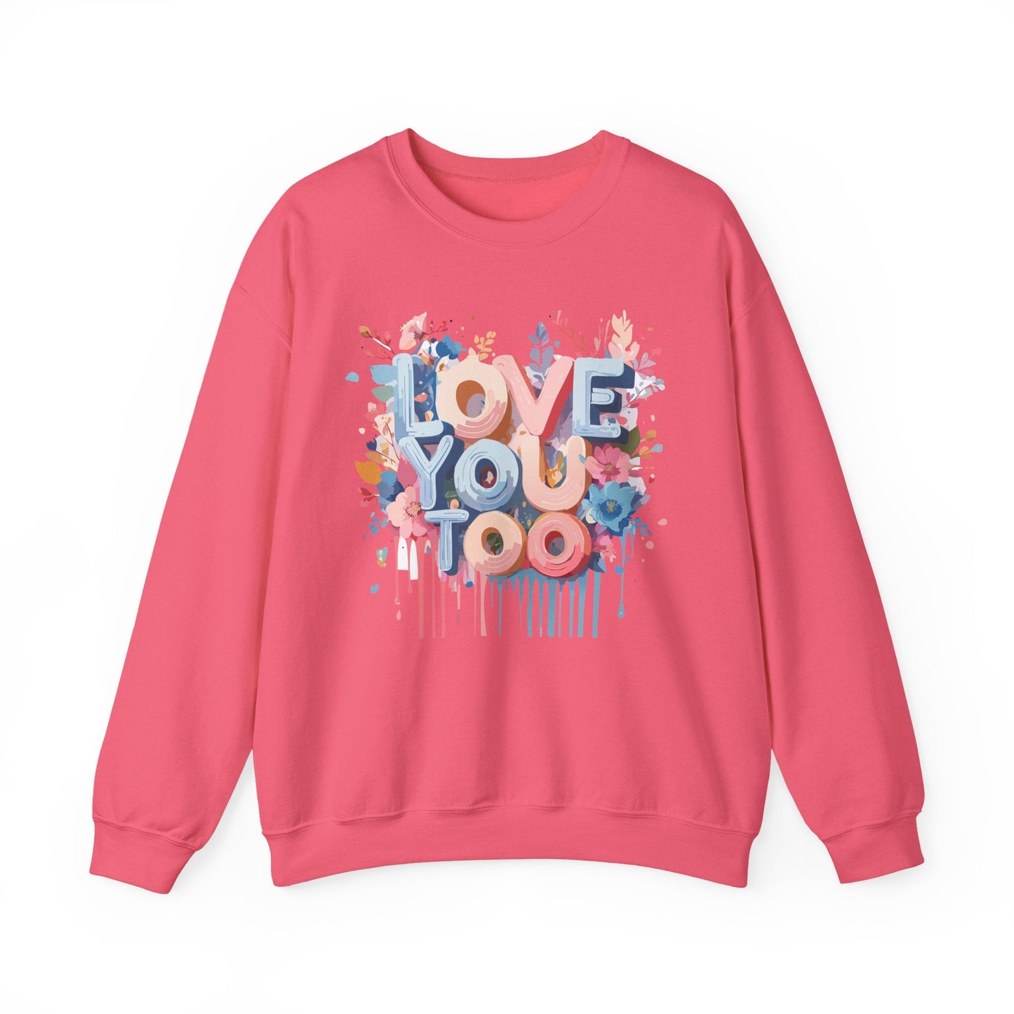 Floral Love Sweatshirt Unisex Valentine Day Crewneck 50 50 Cotton Polyester Cozy Warm Heavy Blend