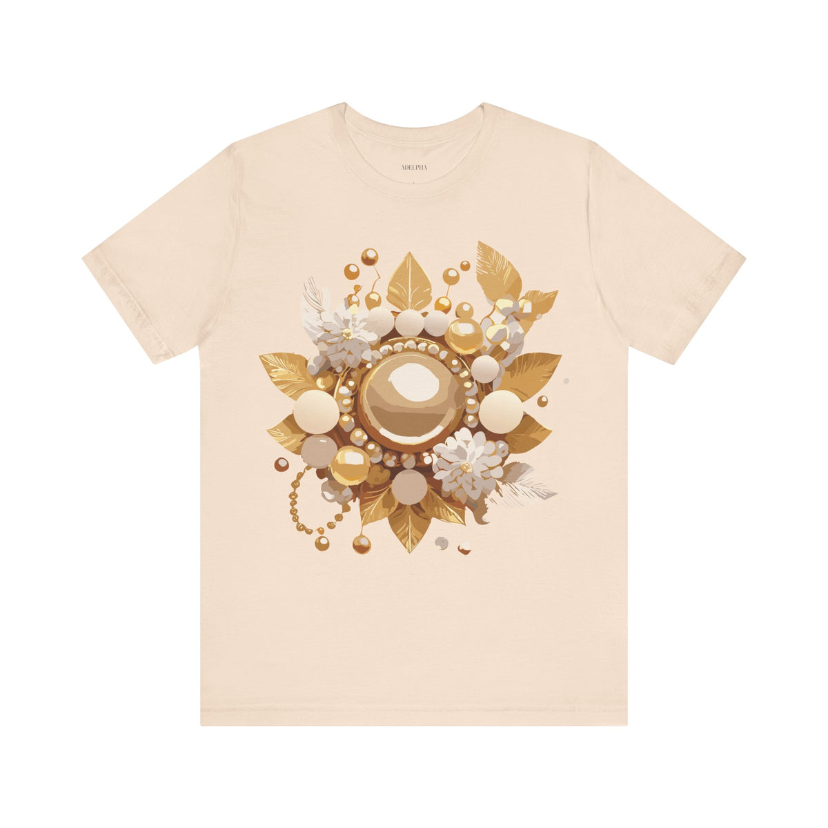 Jewelry Graphic Unisex Cotton Bella+Canvas Tee with Gemstones Art Design m32