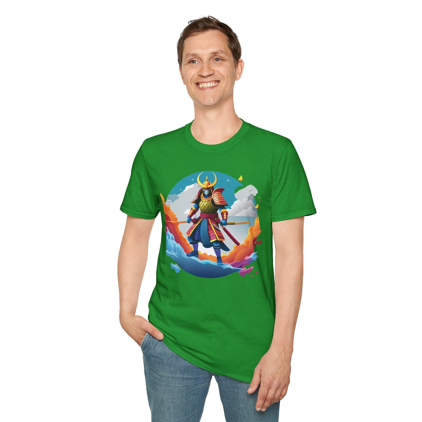 Samurai Shirt Unisex Gildan Softstyle 64000 Tee 100 Percent Ring Spun Cotton Lightweight