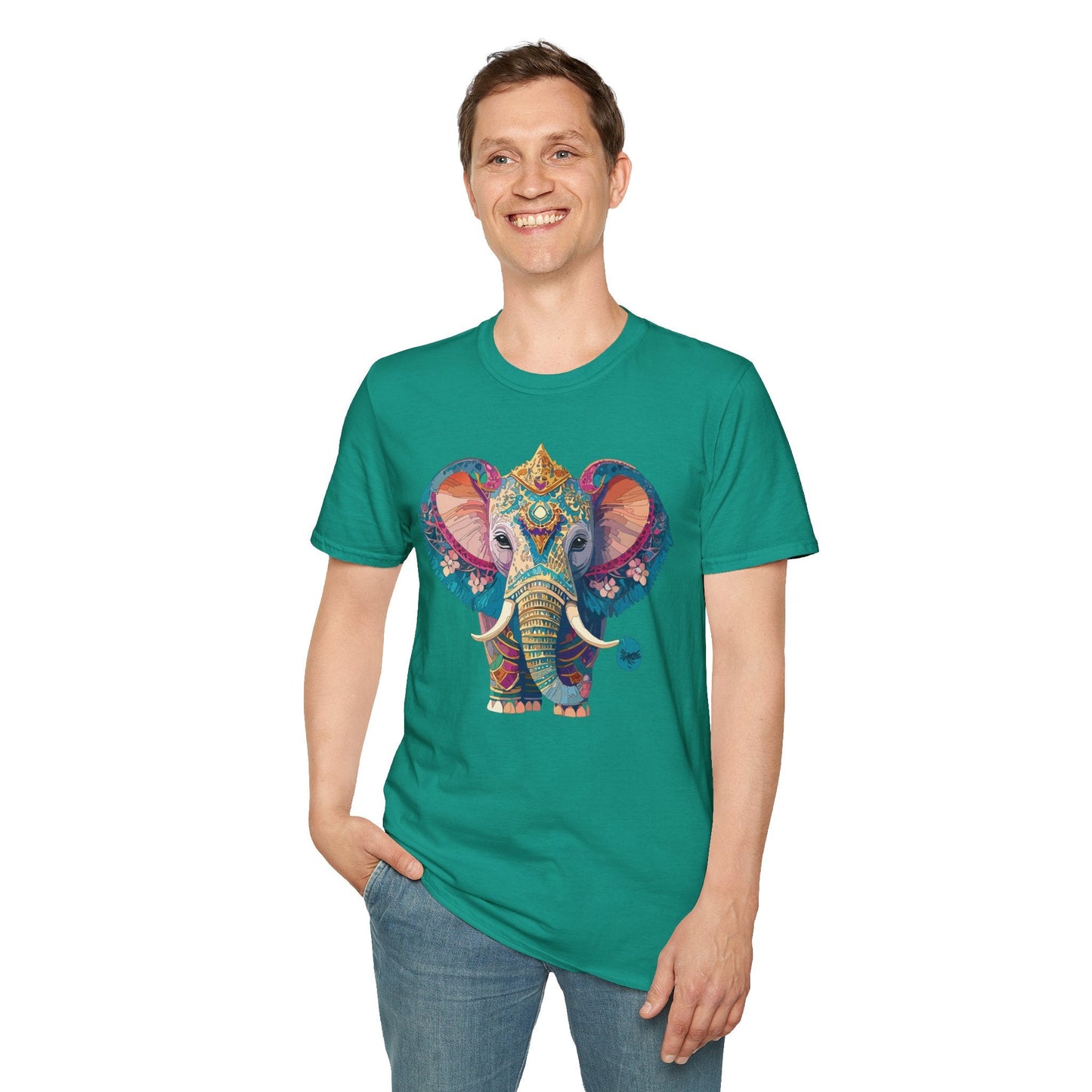 Elephant Shirt Unisex Animal Tee Softstyle 100 Percent Ring Spun Cotton Gildan 64000