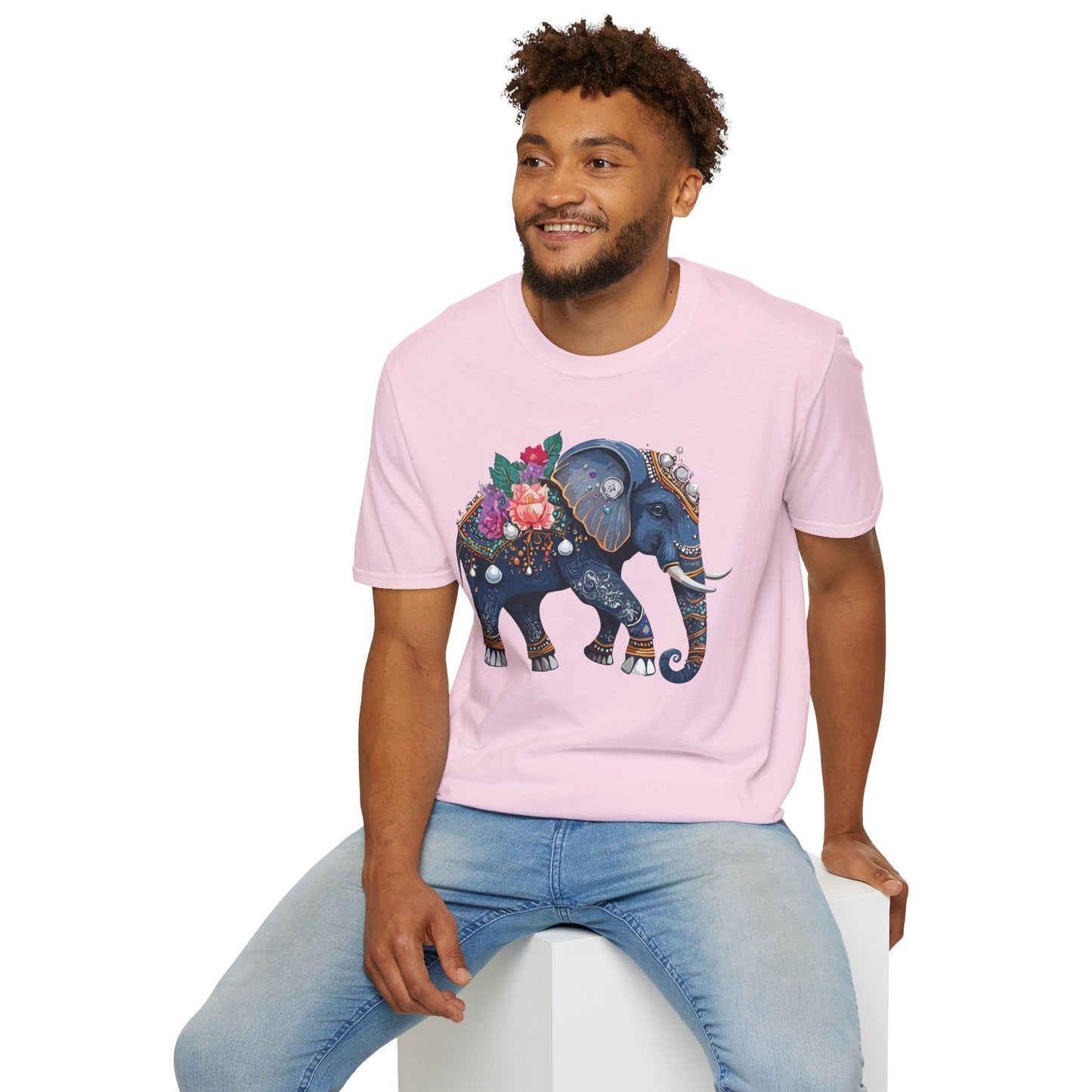 Elephant T Shirt Unisex Softstyle Tee Gildan 64000 100 Percent Cotton Comfort Everyday