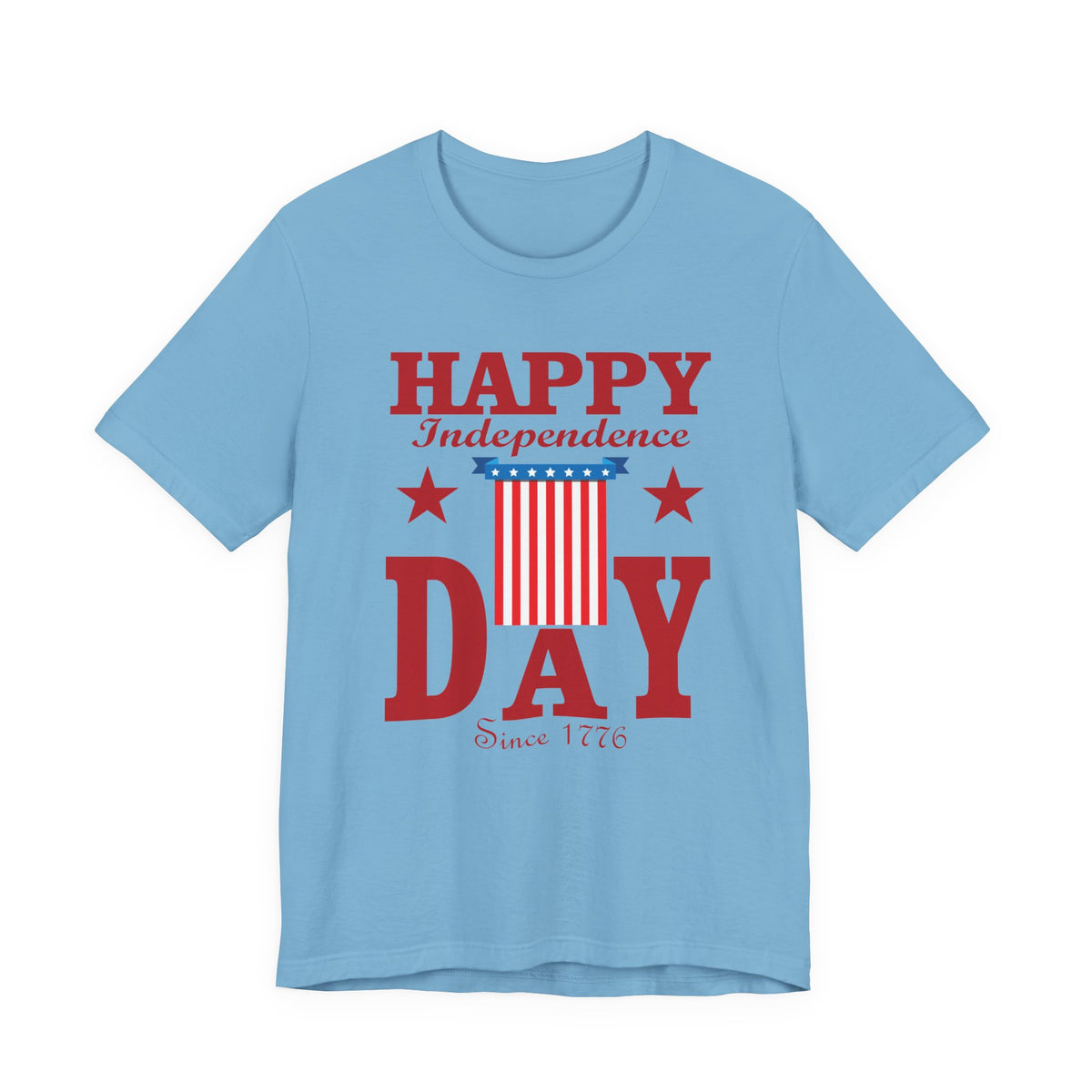 Happy Independence Day Tee Patriotic Stars Stripes July 4th Unisex Cotton Shirt 018