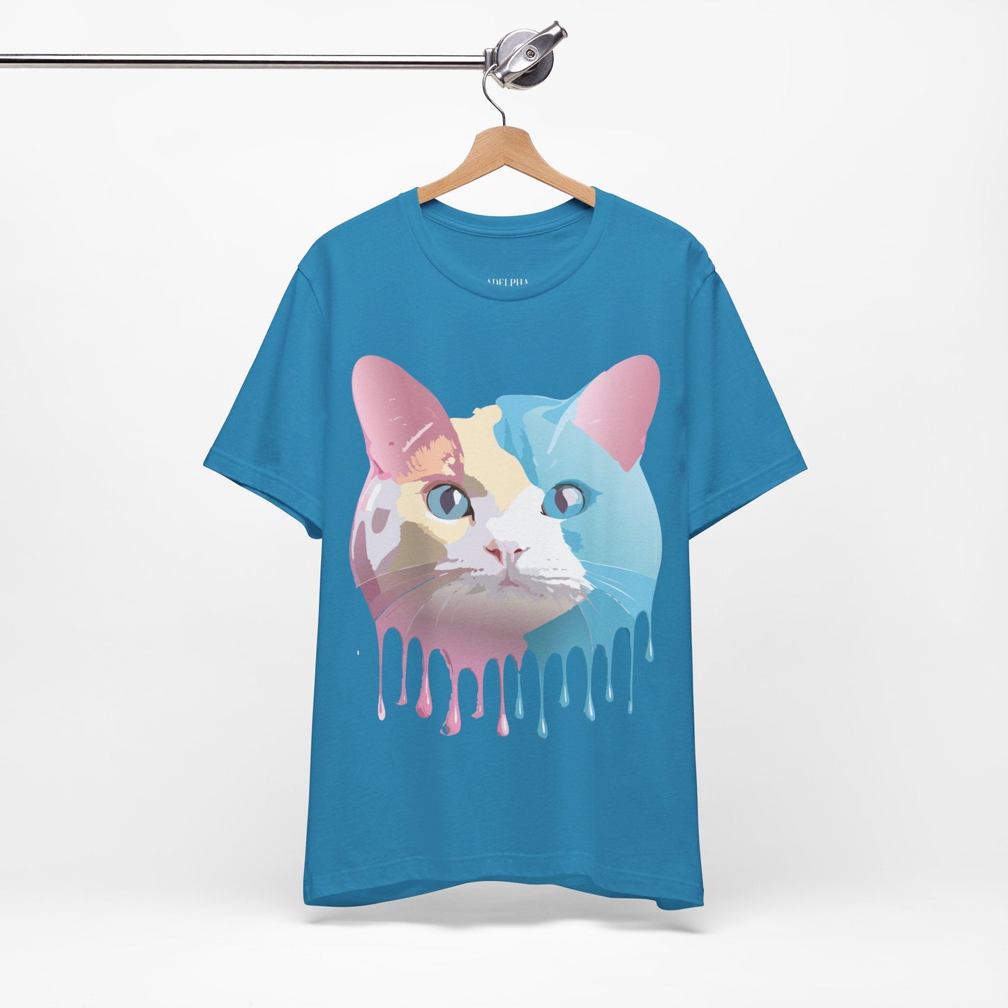 Cat Graphic Tee Unisex Short Sleeve Shirt With Vintage Adelpha Artwork