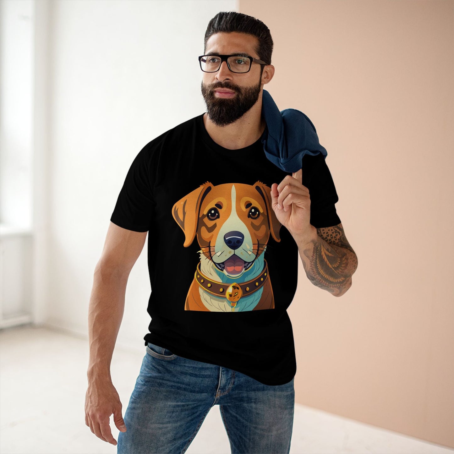 Retro2Nova Unisex Dog Shirt Premium Cotton Tee With Original Art Design Animal Print For Everyday Comfort