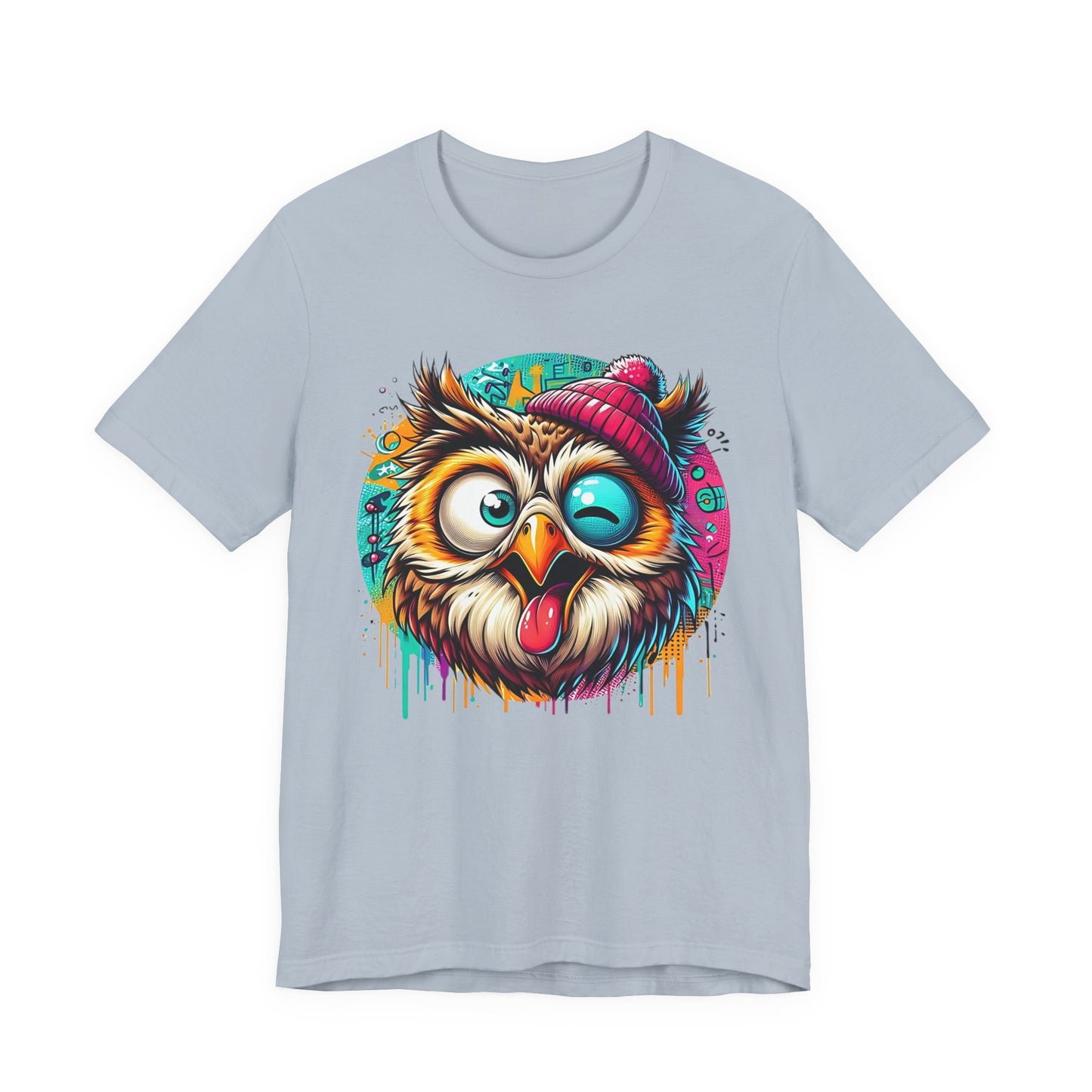 Colorful Owl Graphic Tee, Fun Owl Shirt, Funny Bird Shirt, Cute Cartoon Tees, Animal T-Shirt, Animal Tees, Art Design T-Shirt