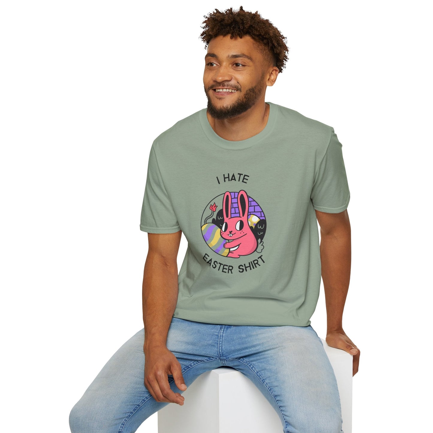 Funny Easter T Shirt Unisex Gildan Softstyle 64000 Easter Design Tee With Signature Print