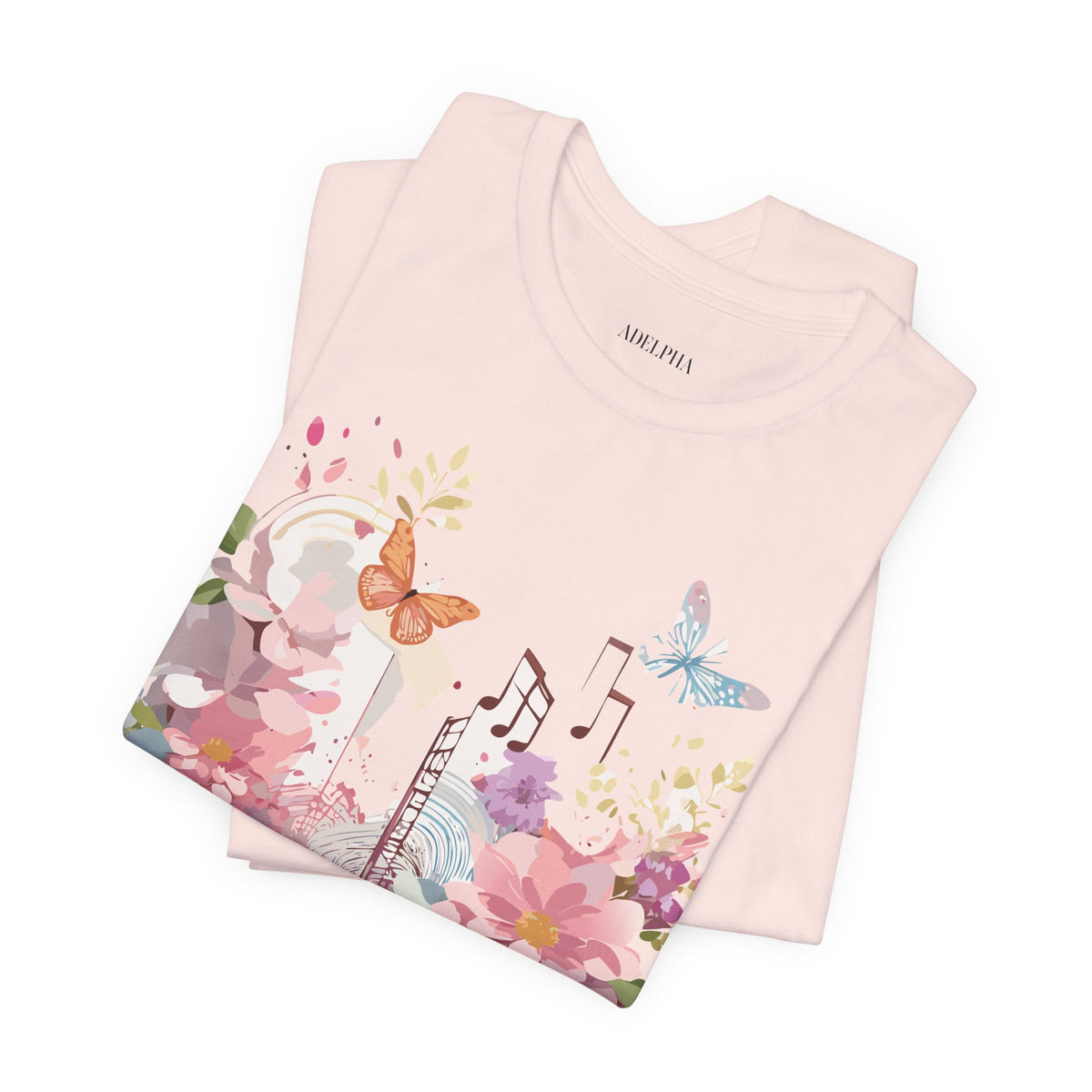 Music Graphic Unisex Cotton Bella+Canvas Tee with Art Design n162
