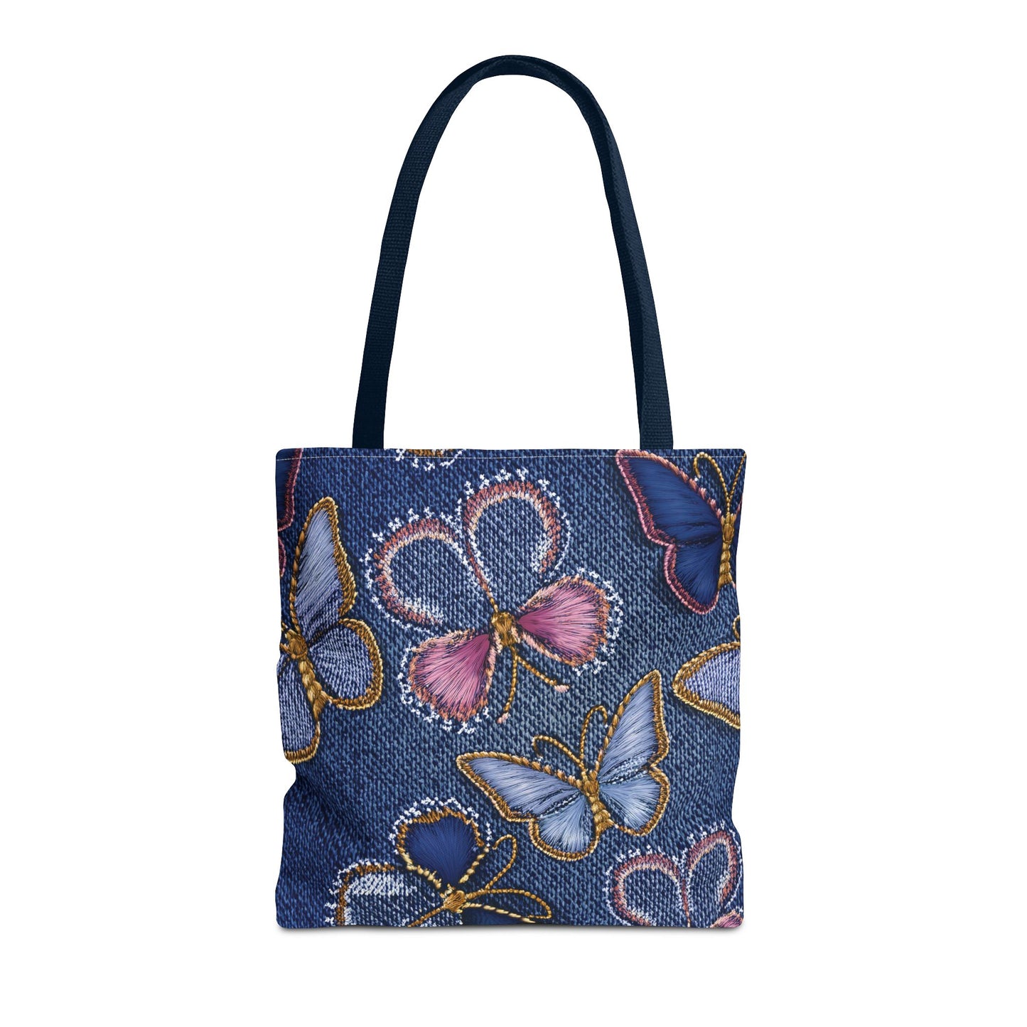 Denim Fabric Imitation Print Unisex Canvas Bag Poly Spun 3 Sizes Tote Bag 179