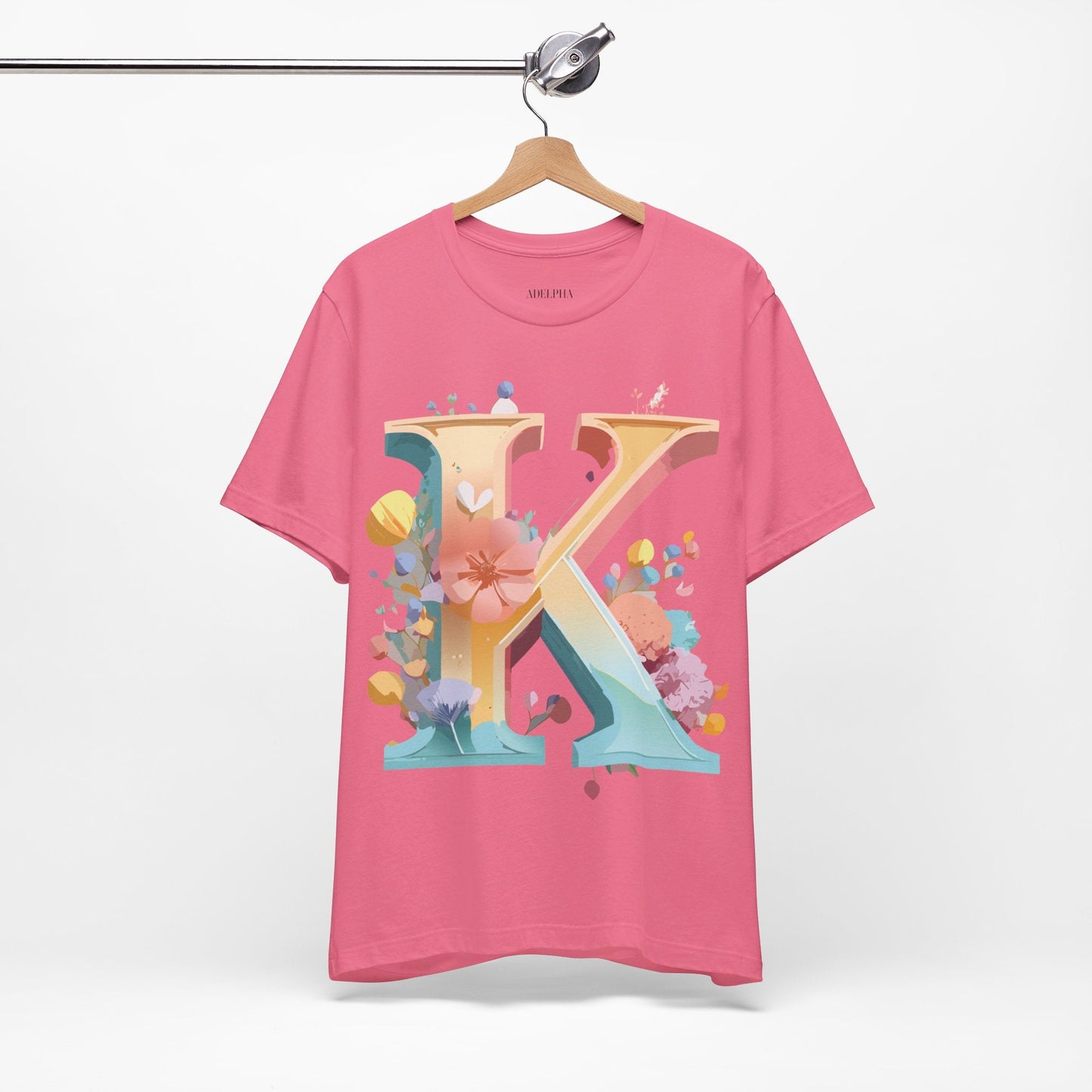 Letter K Shirt Unisex Graphic Tee With Vintage Inspired Artwork By Adelpha Short Sleeve