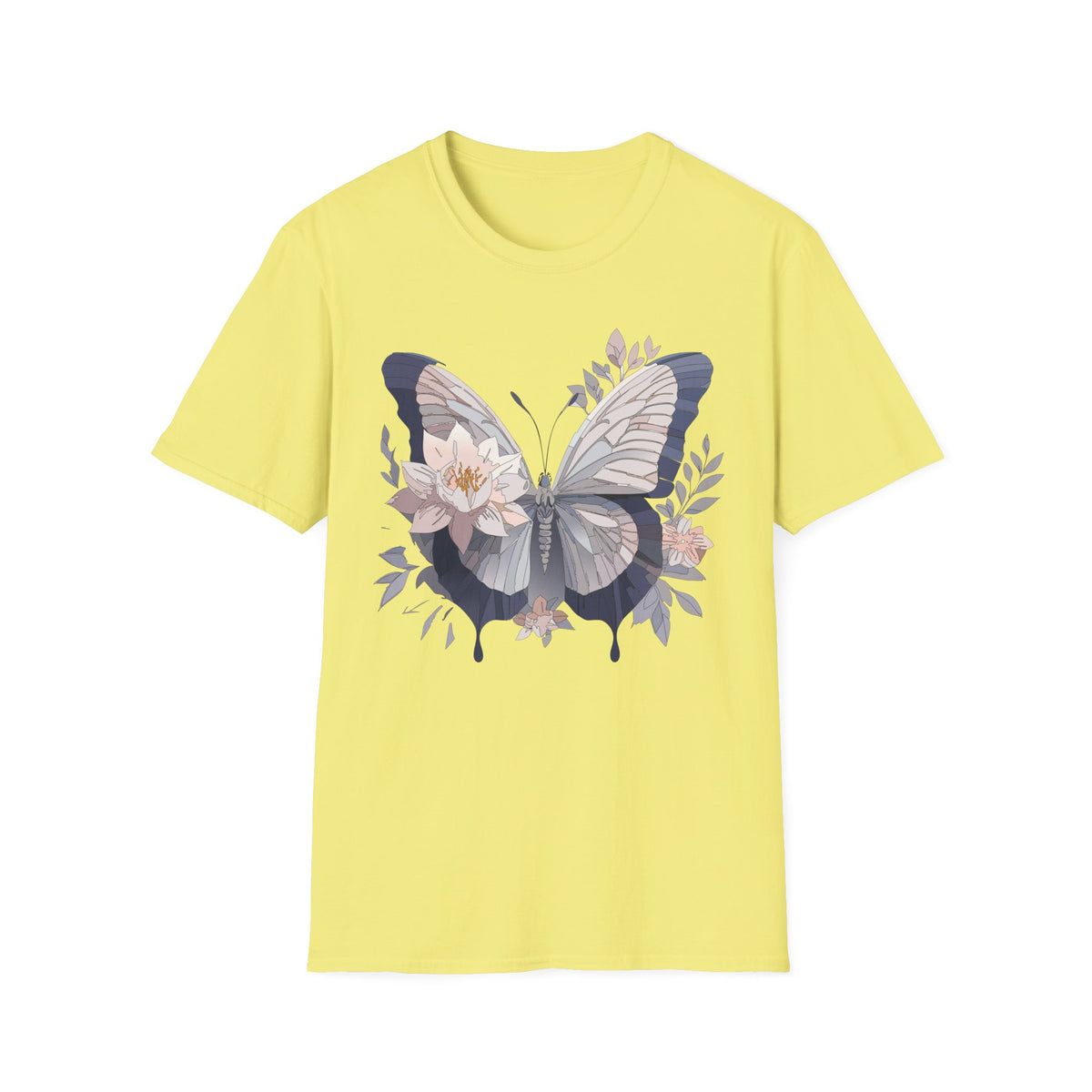 Floral Butterfly Flower Wings Graphic Design Unisex 100 Cotton Gildan T-Shirt