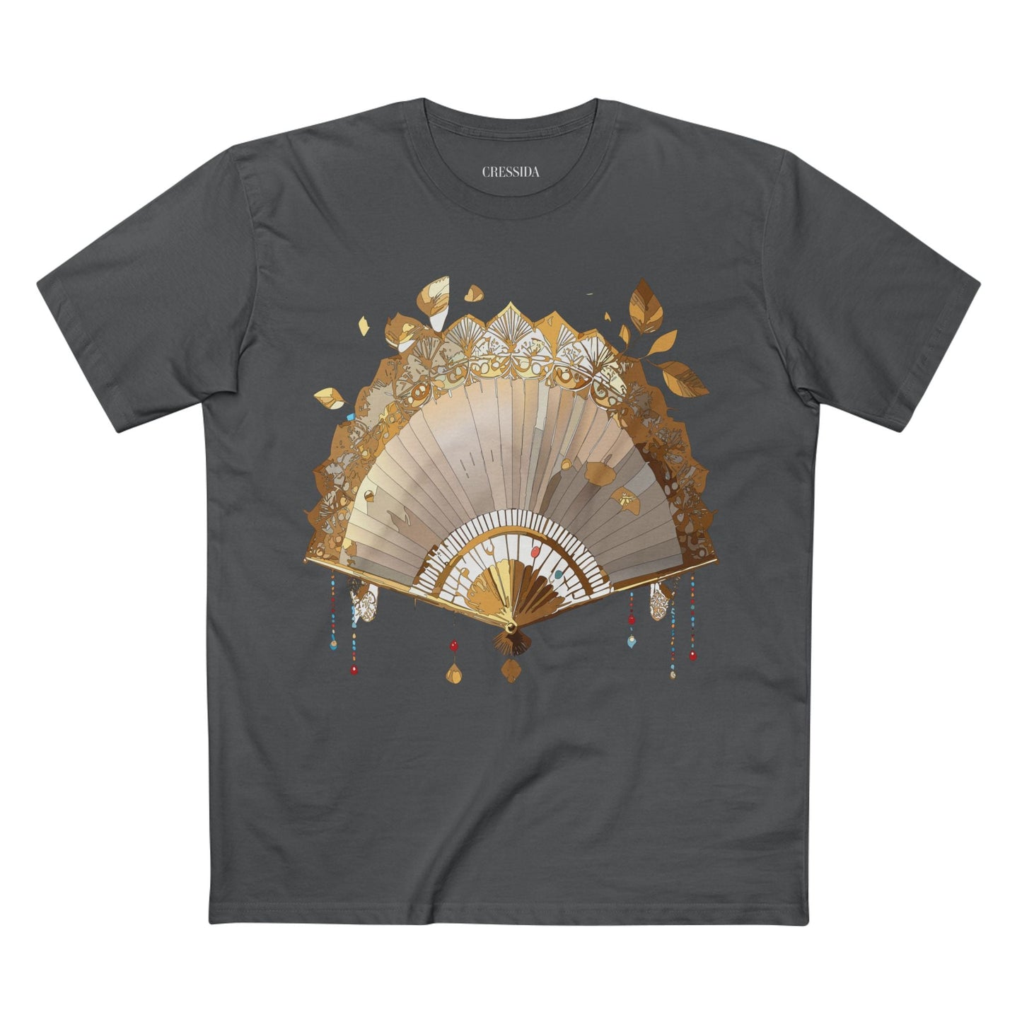 Antique Fan Graphic Design T-Shirt Unisex 100 Cotton Floral Carnival Artwork Tee 12