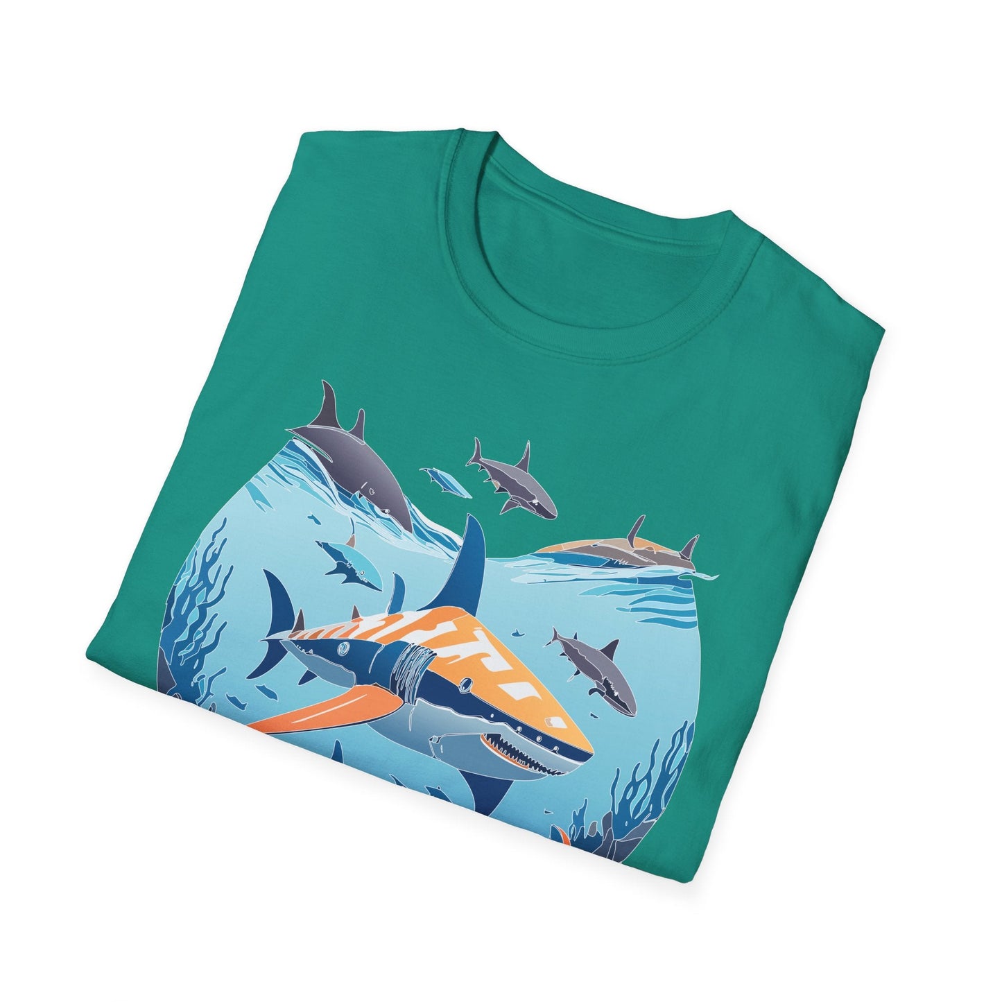 Ocean Tee Shirt Unisex Softstyle Gildan 64000 100 Percent Ring Spun Cotton Breathable U Boat Design