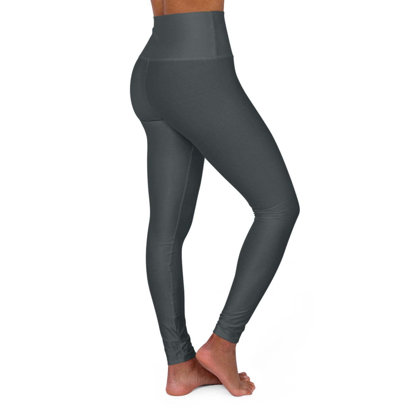 Iron Grey Color High-Waist Yoga Leggings Women's Seamless Poly-Span Stretchy Performance Pants