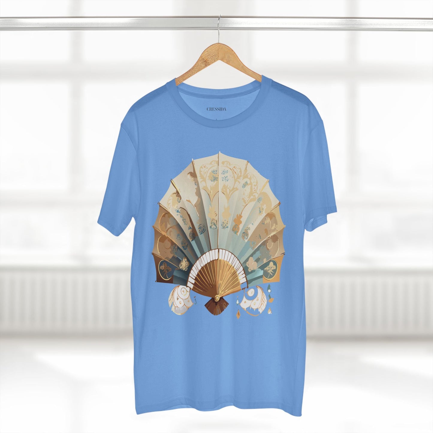 Antique Fan Graphic Design T-Shirt Unisex 100 Cotton Floral Carnival Artwork Tee 14