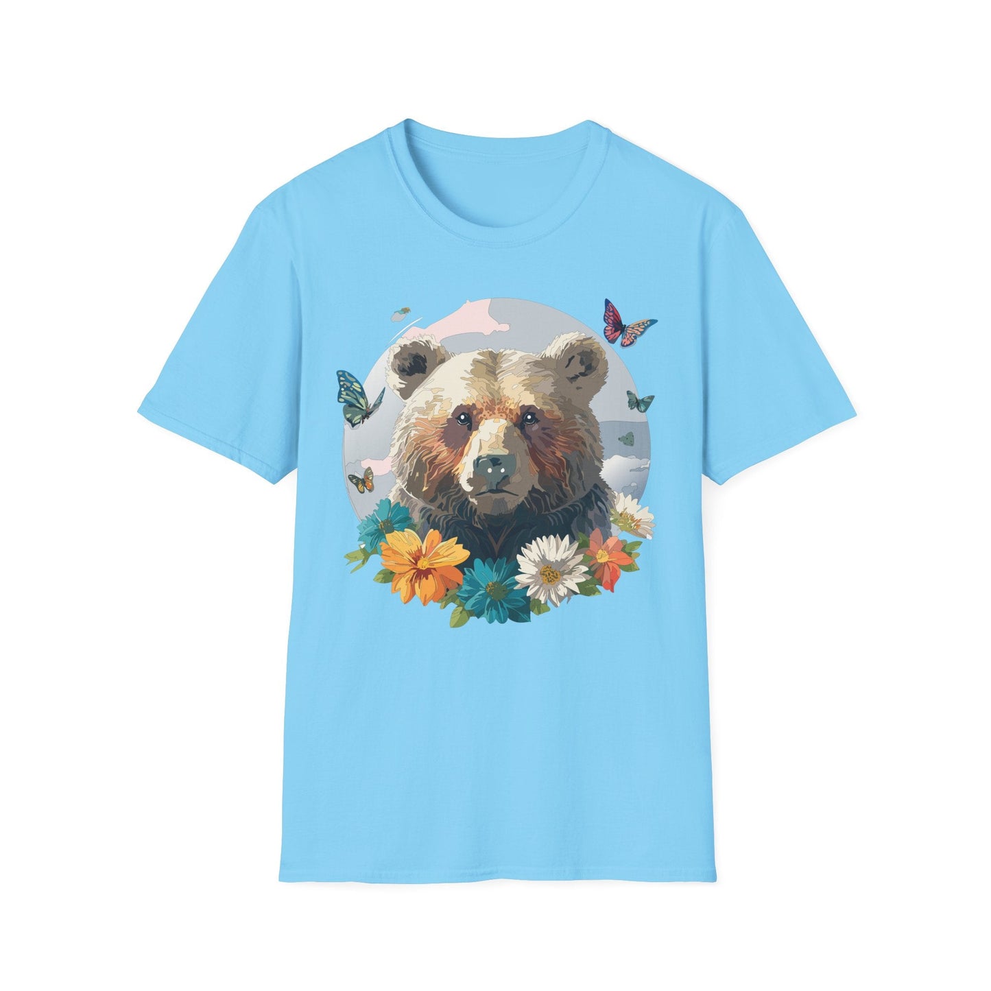 Bear T Shirt Unisex Gildan Softstyle Cotton Tee With Teddy Bear Design Lightweight Comfort
