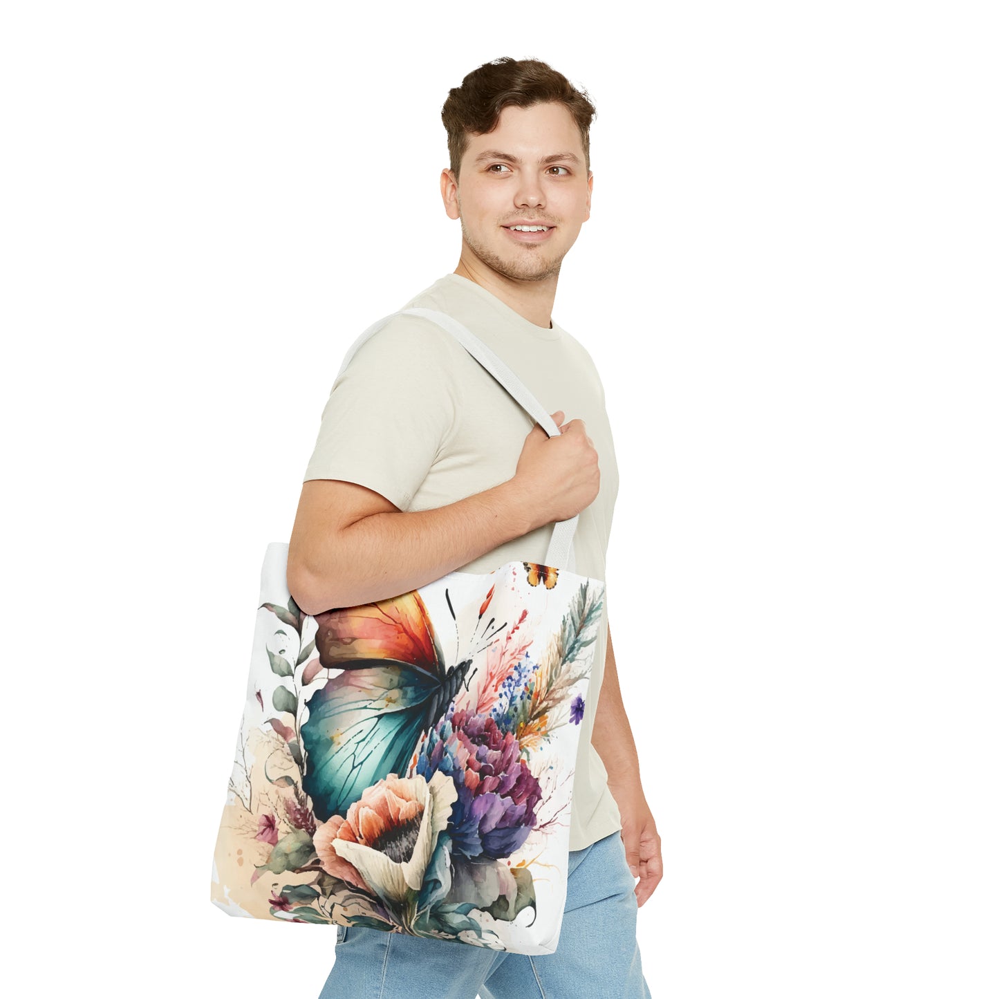 Canvas Bag with Butterfly Prints