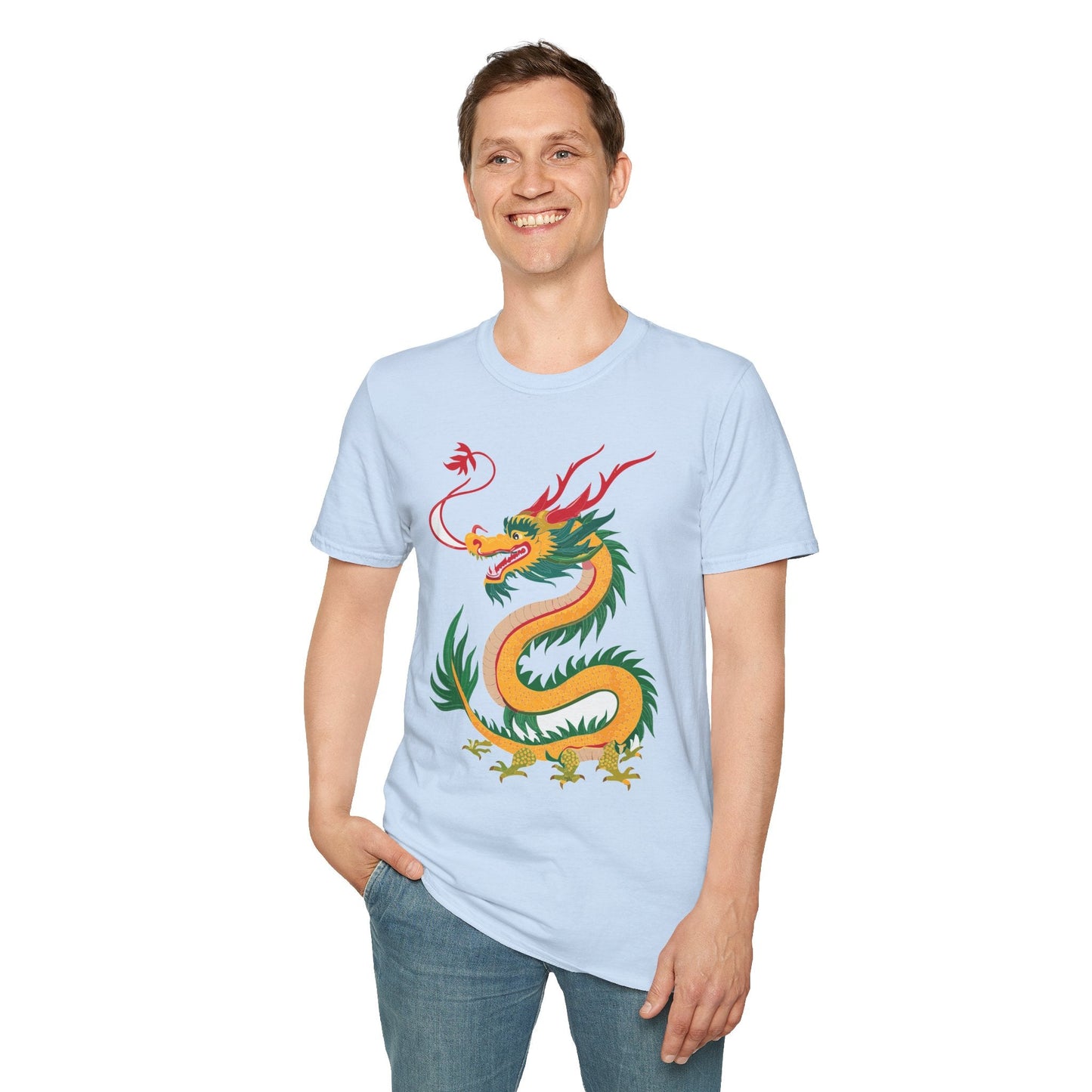 Dragon Graphic Unisex Cotton Softstyle Art Design Tee With Animals 7