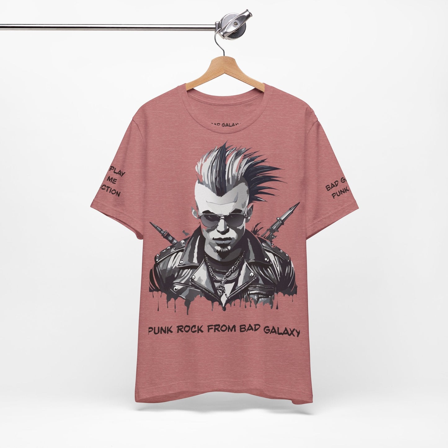 Punk Rock Tee Shirt From Bad Galaxy Made To Order 100 Percent Cotton Eco Friendly Inks USA