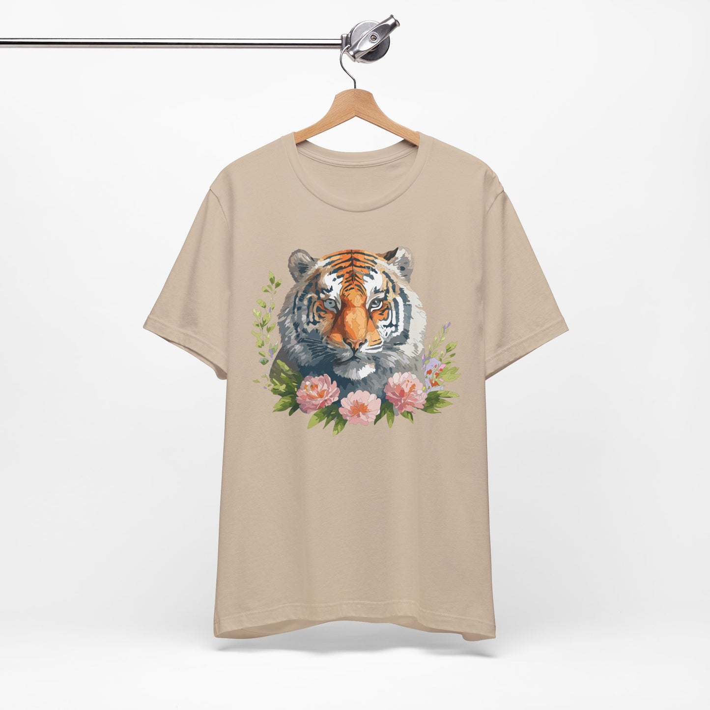 Floral Tiger Shirt, Animal Shirt, Tiger Tee, Unisex Tee, Floral T-shirt, T-Shirt with Animal