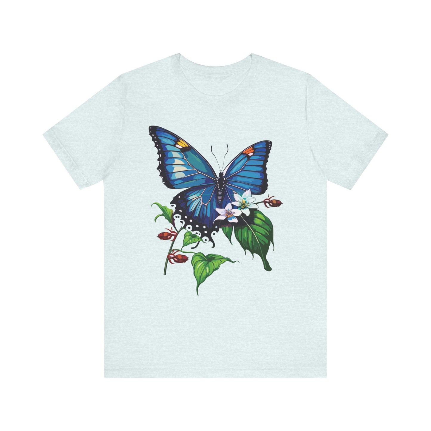 Cotton Tee Shirt with Butterfly Prints