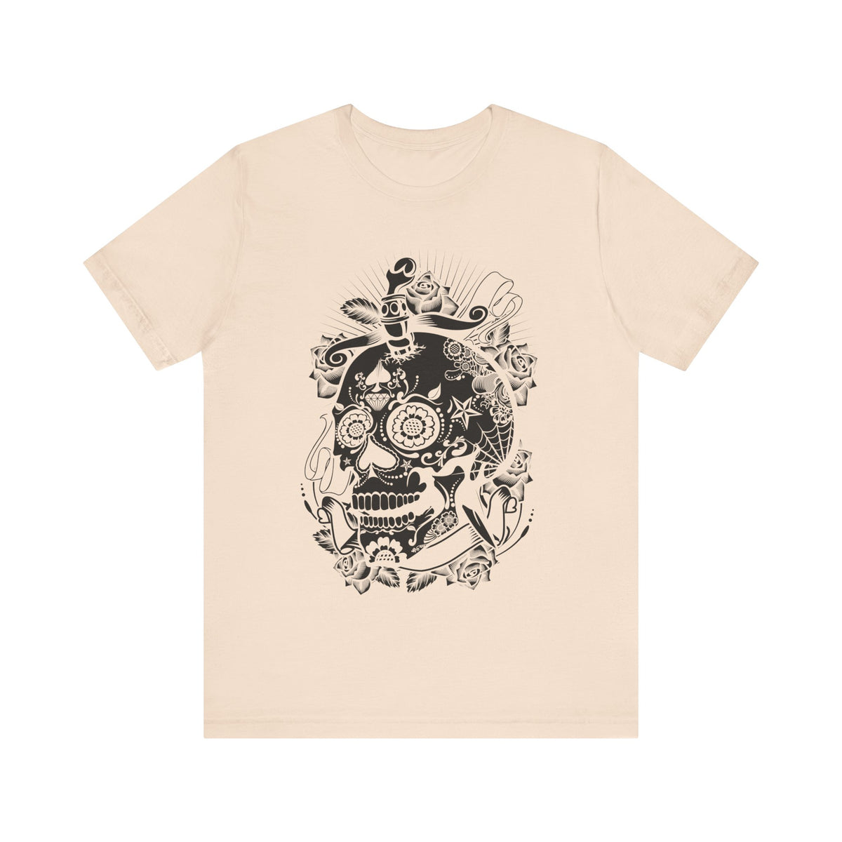 Camiseta unisex de algodón con calavera